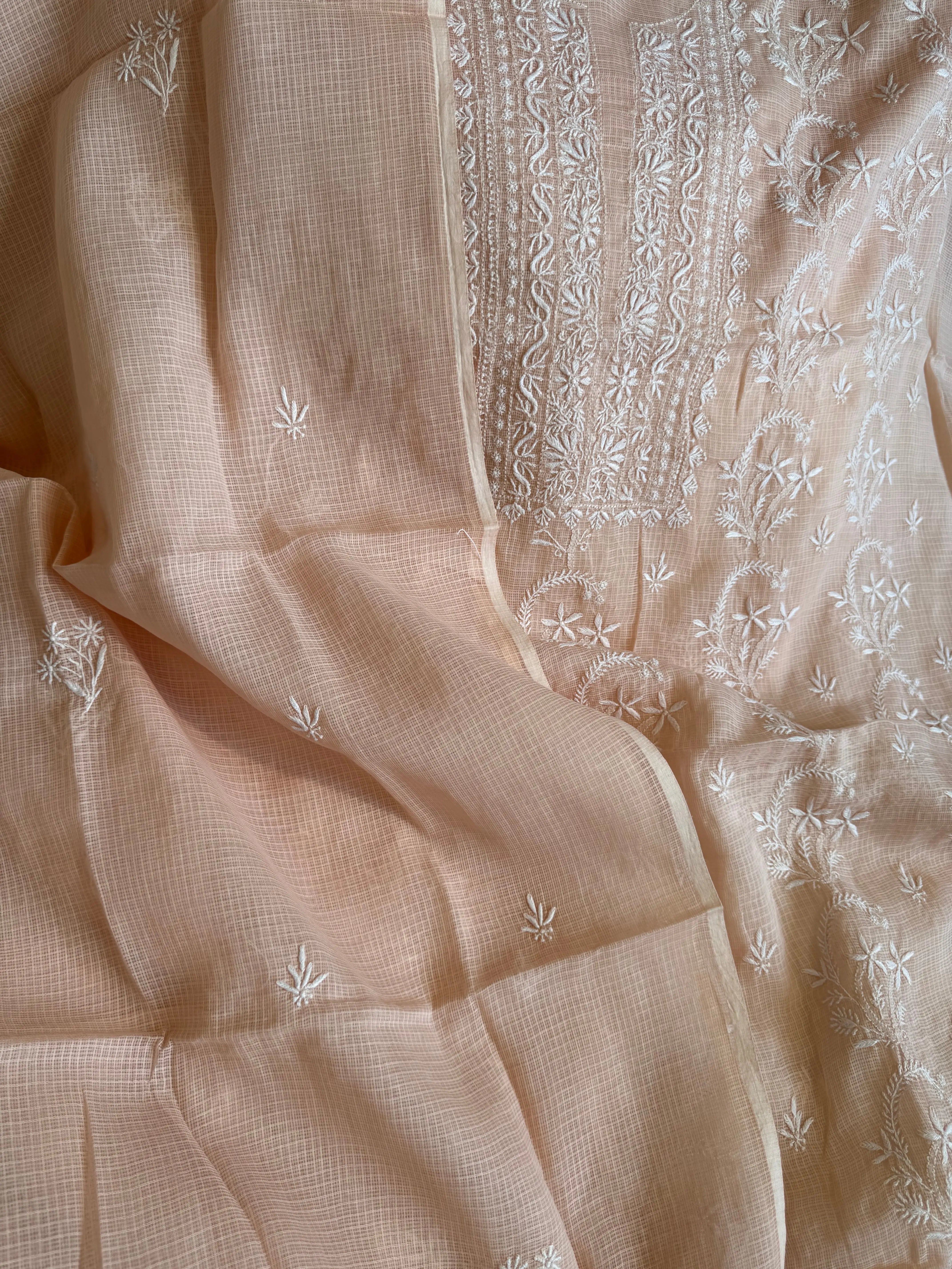 Kota Length with Dupatta - Beige ARIAA CHIKANKARI 