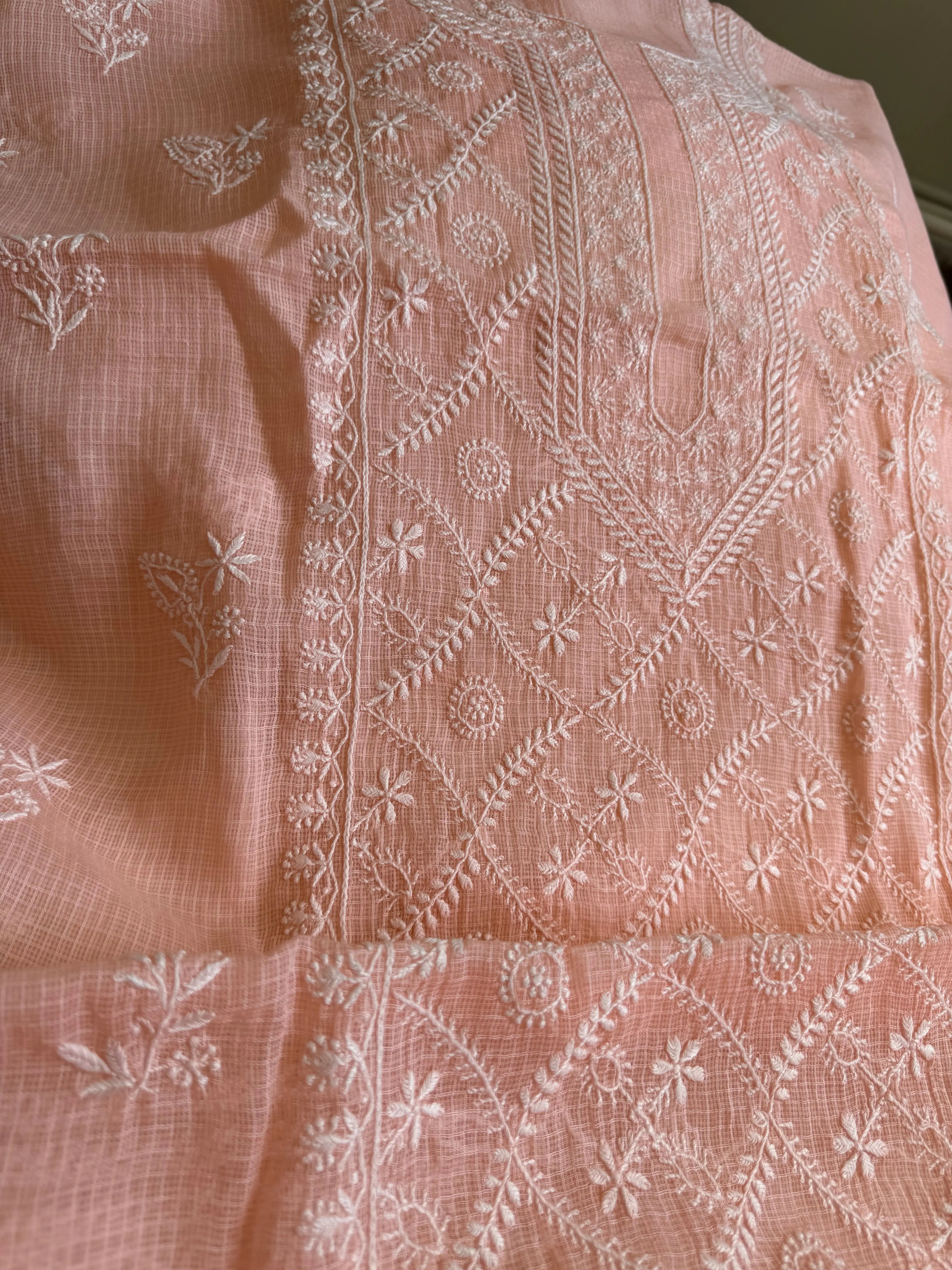 Kota Length with Dupatta - Peach ARIAA CHIKANKARI 