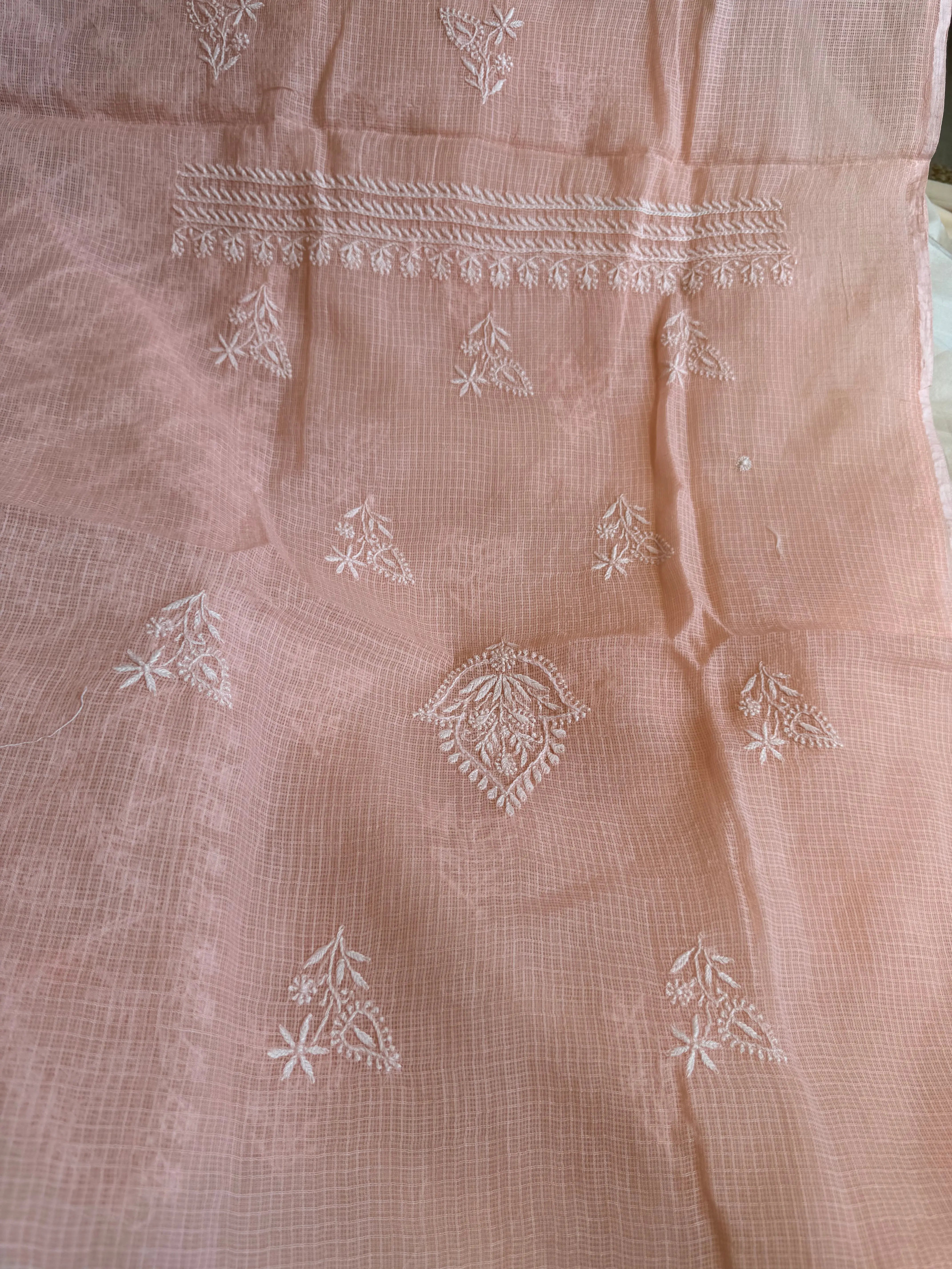 Kota Length with Dupatta - Peach ARIAA CHIKANKARI 