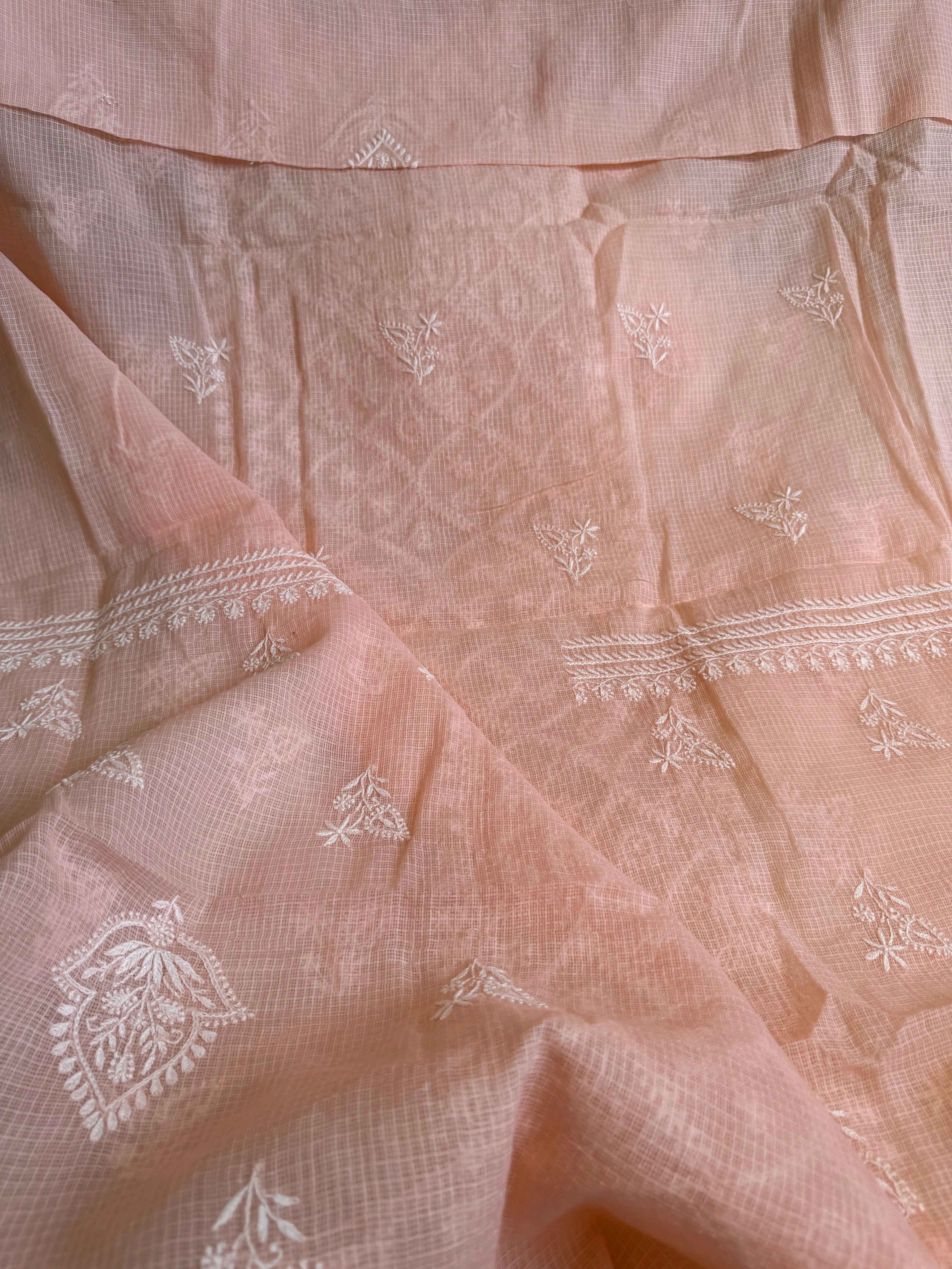 Kota Length with Dupatta - Peach ARIAA CHIKANKARI 