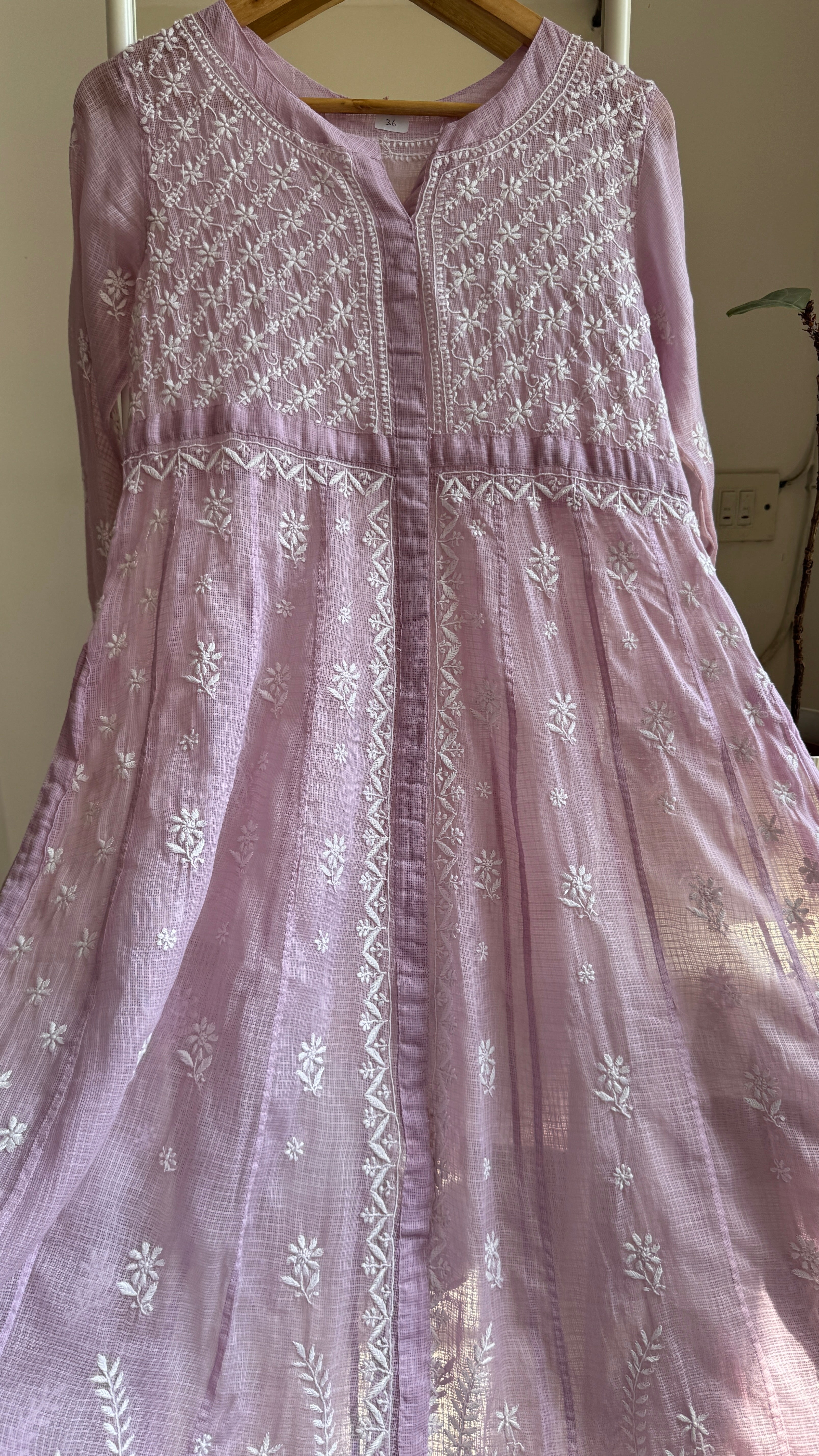 Kota Cotton Chikankari Anarkali - Mauve- SITARA Collection