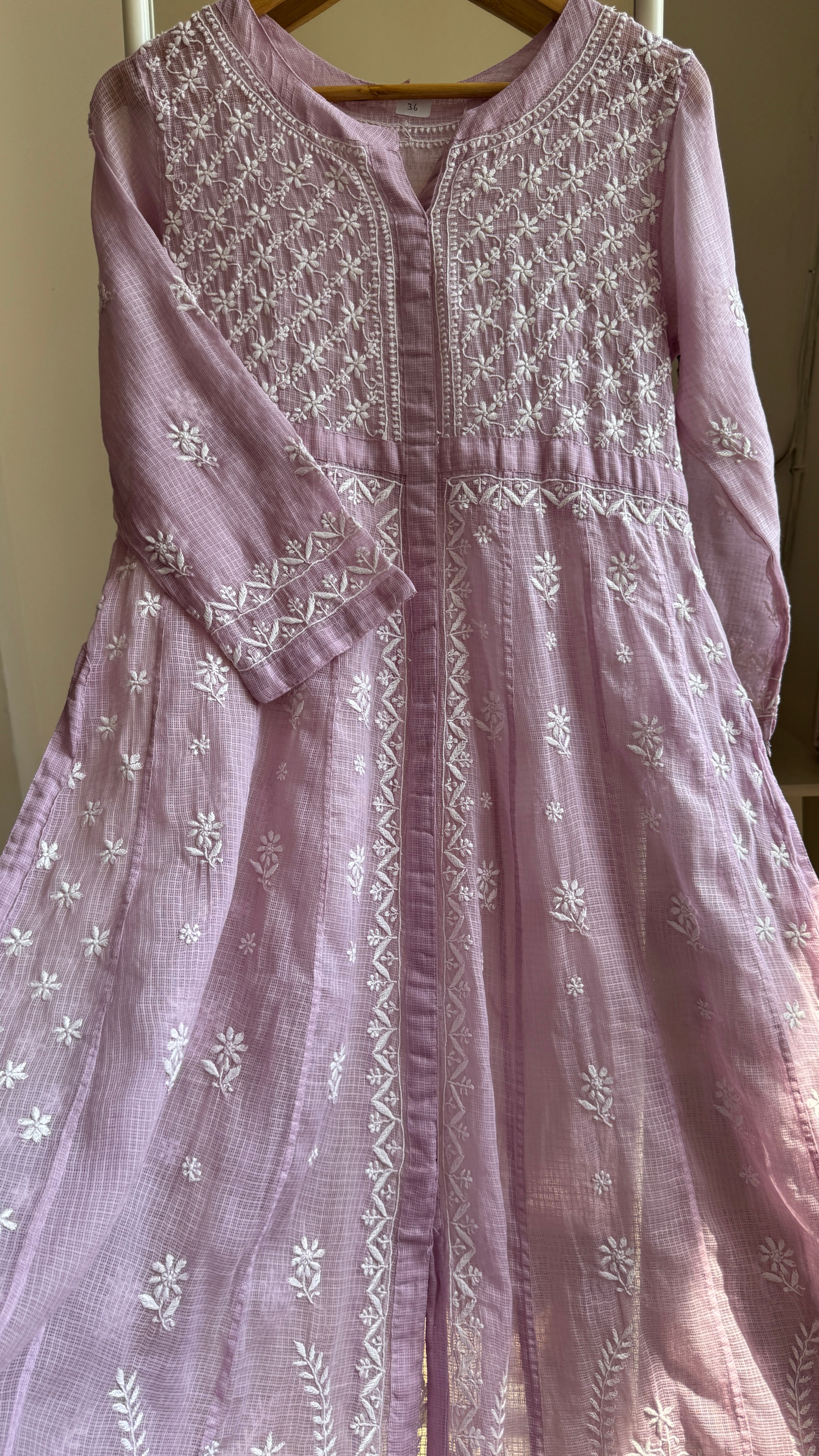 Kota Cotton Chikankari Anarkali - Mauve- SITARA Collection
