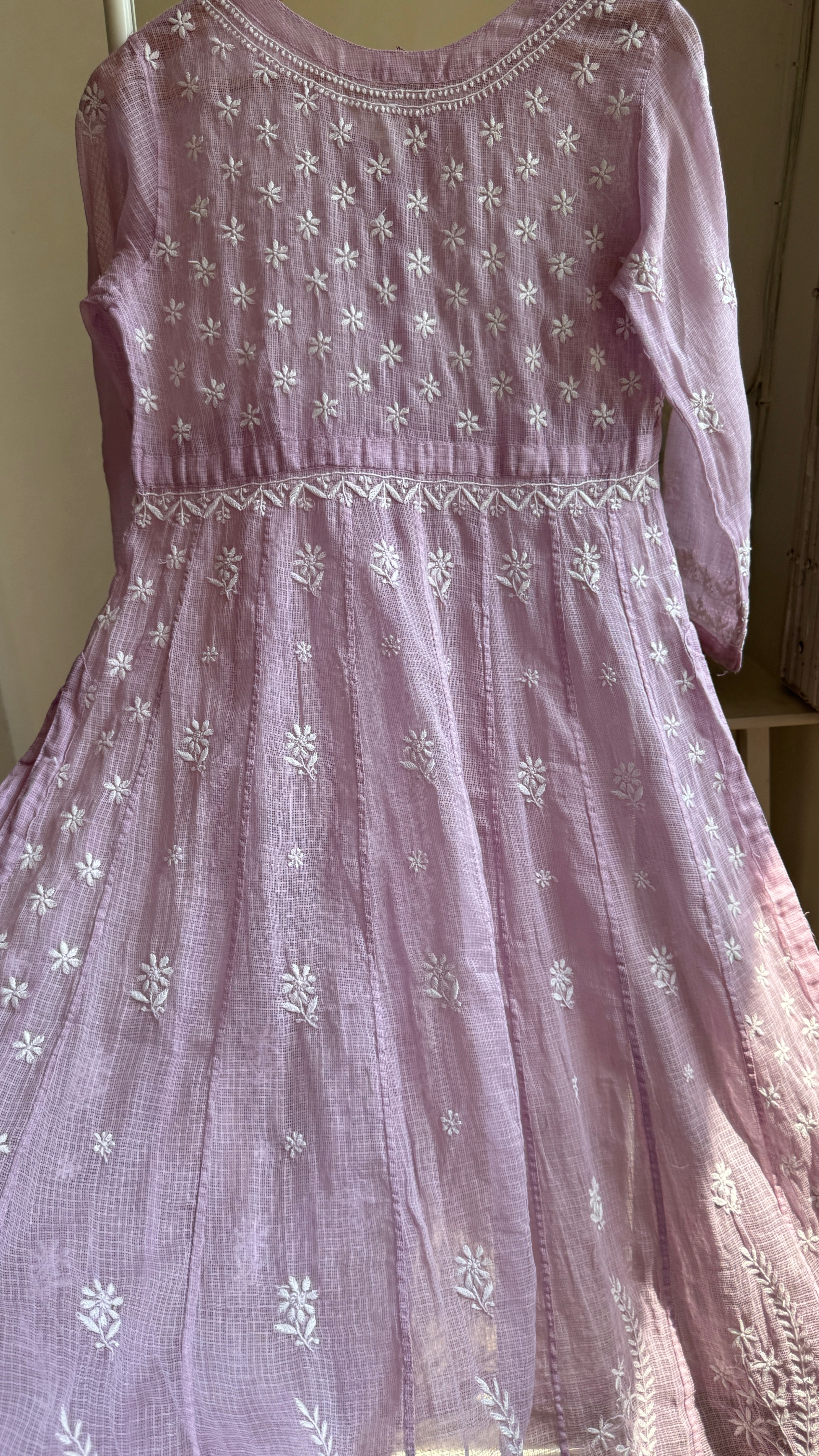 Kota Cotton Chikankari Anarkali - Mauve- SITARA Collection