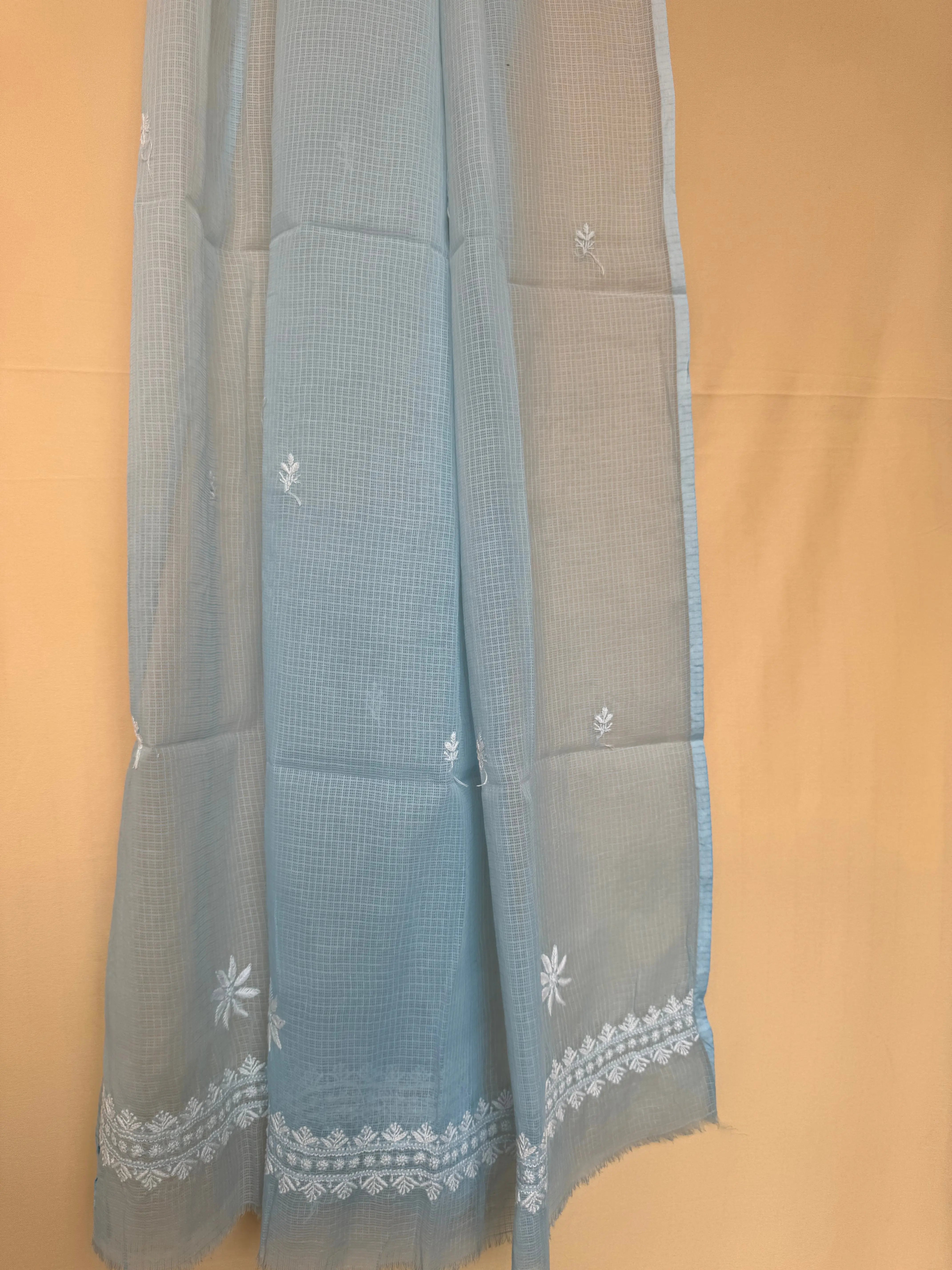 Kota Length with Dupatta - Light Blue ARIAA CHIKANKARI 