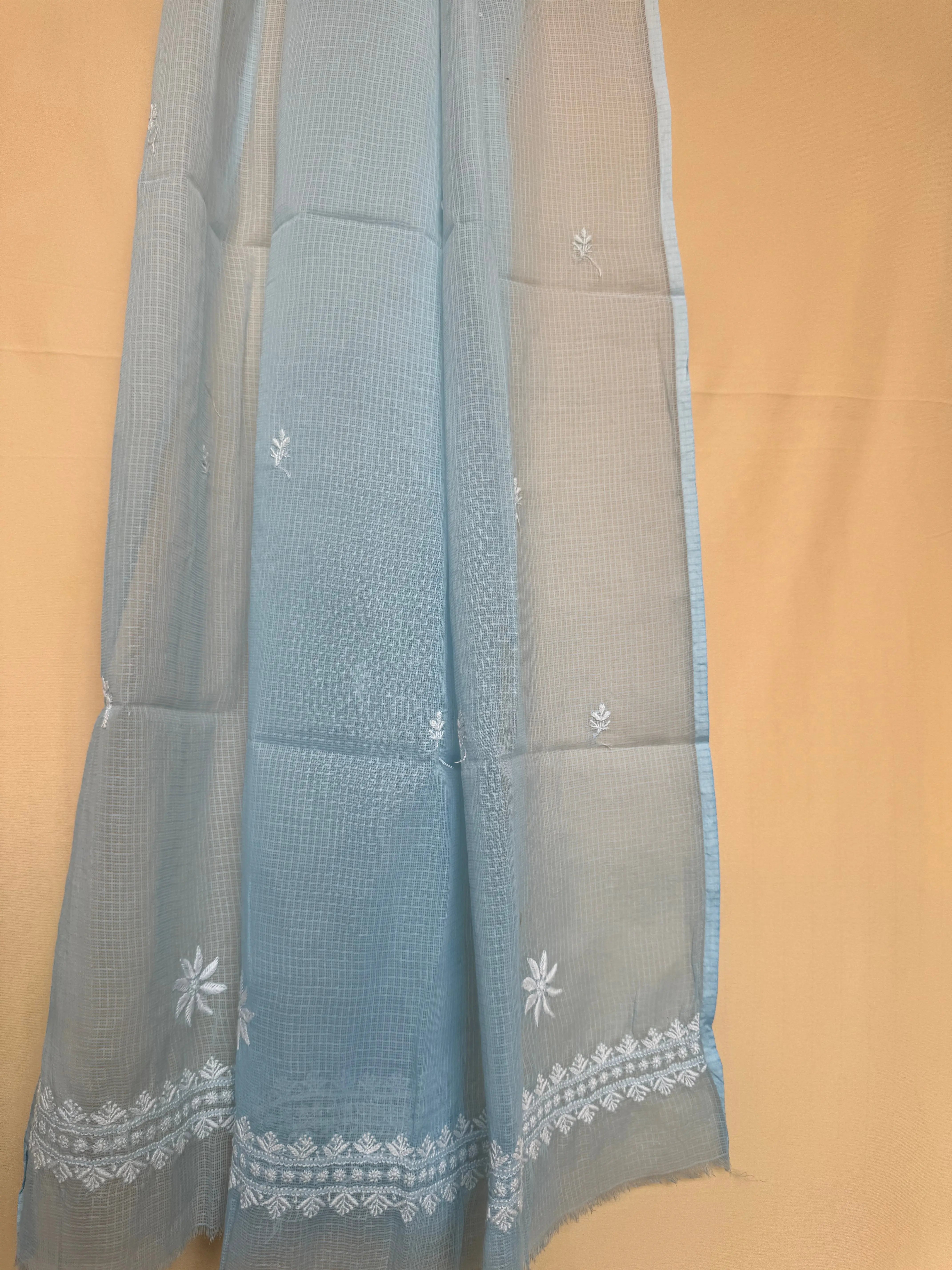 Kota Length with Dupatta - Light Blue ARIAA CHIKANKARI 