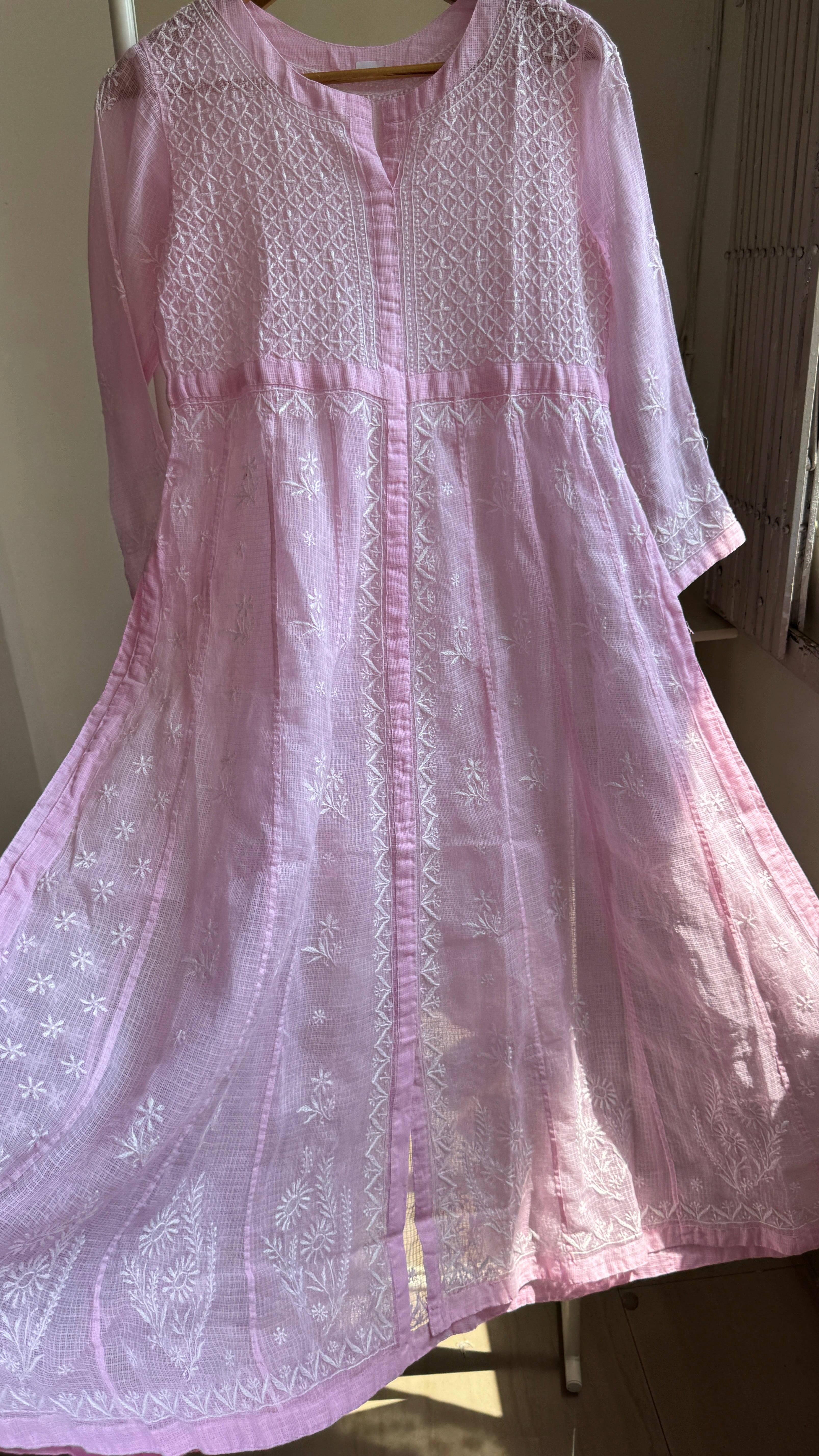Kota Cotton Chikankari Anarkali - Pink - SITARA Collection