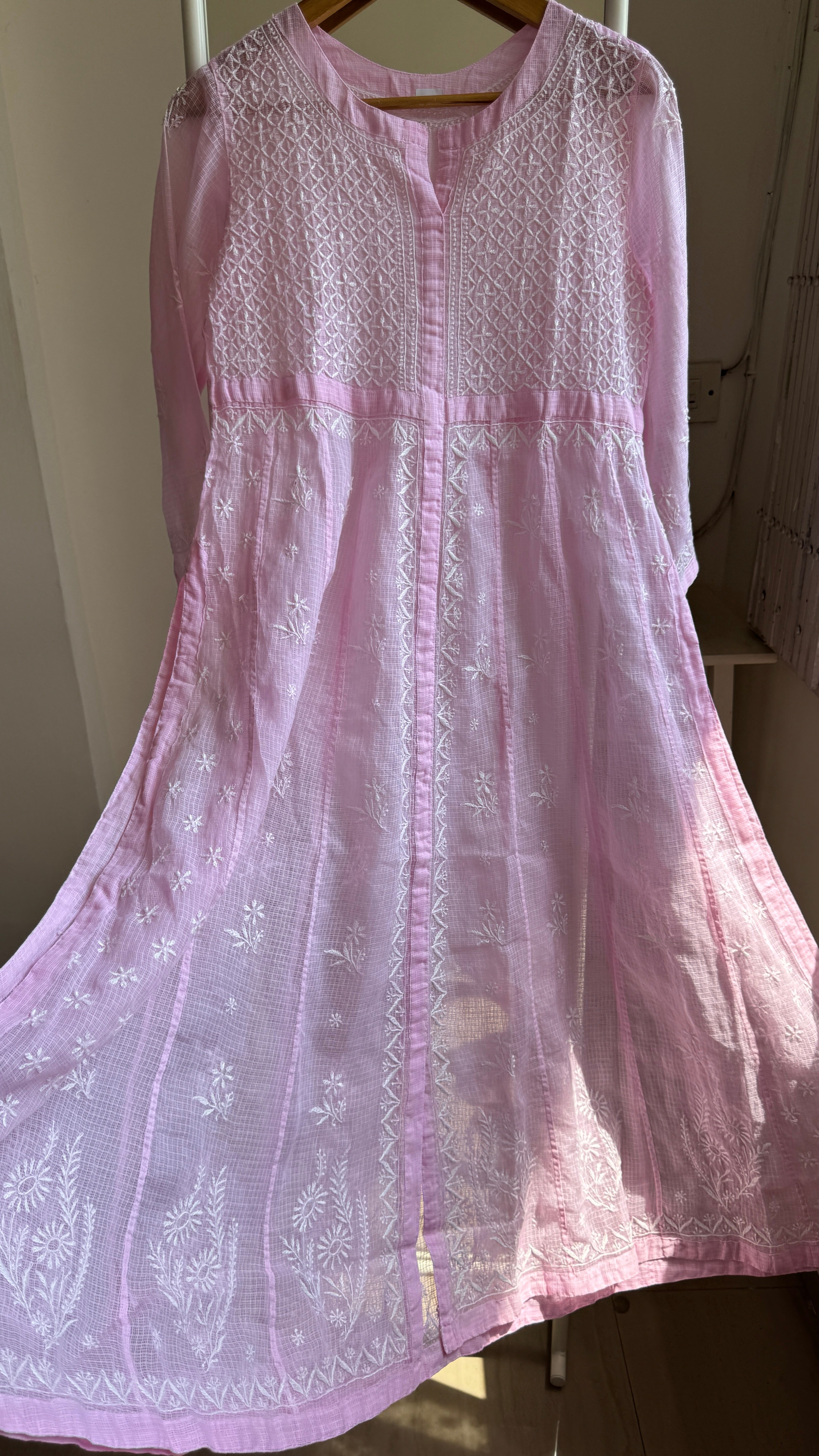 Kota Cotton Chikankari Anarkali - Pink - SITARA Collection