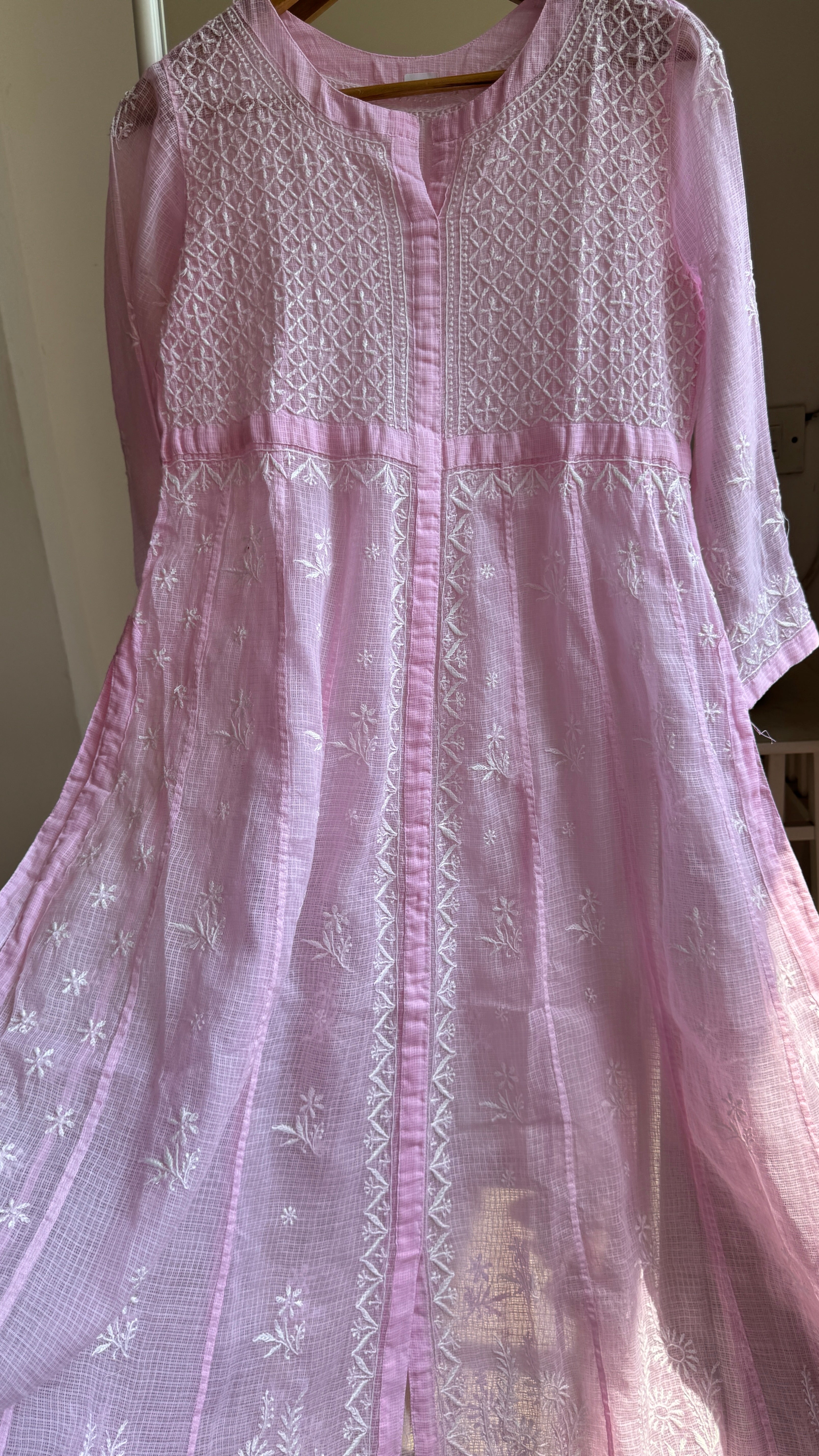 Kota Cotton Chikankari Anarkali - Pink - SITARA Collection