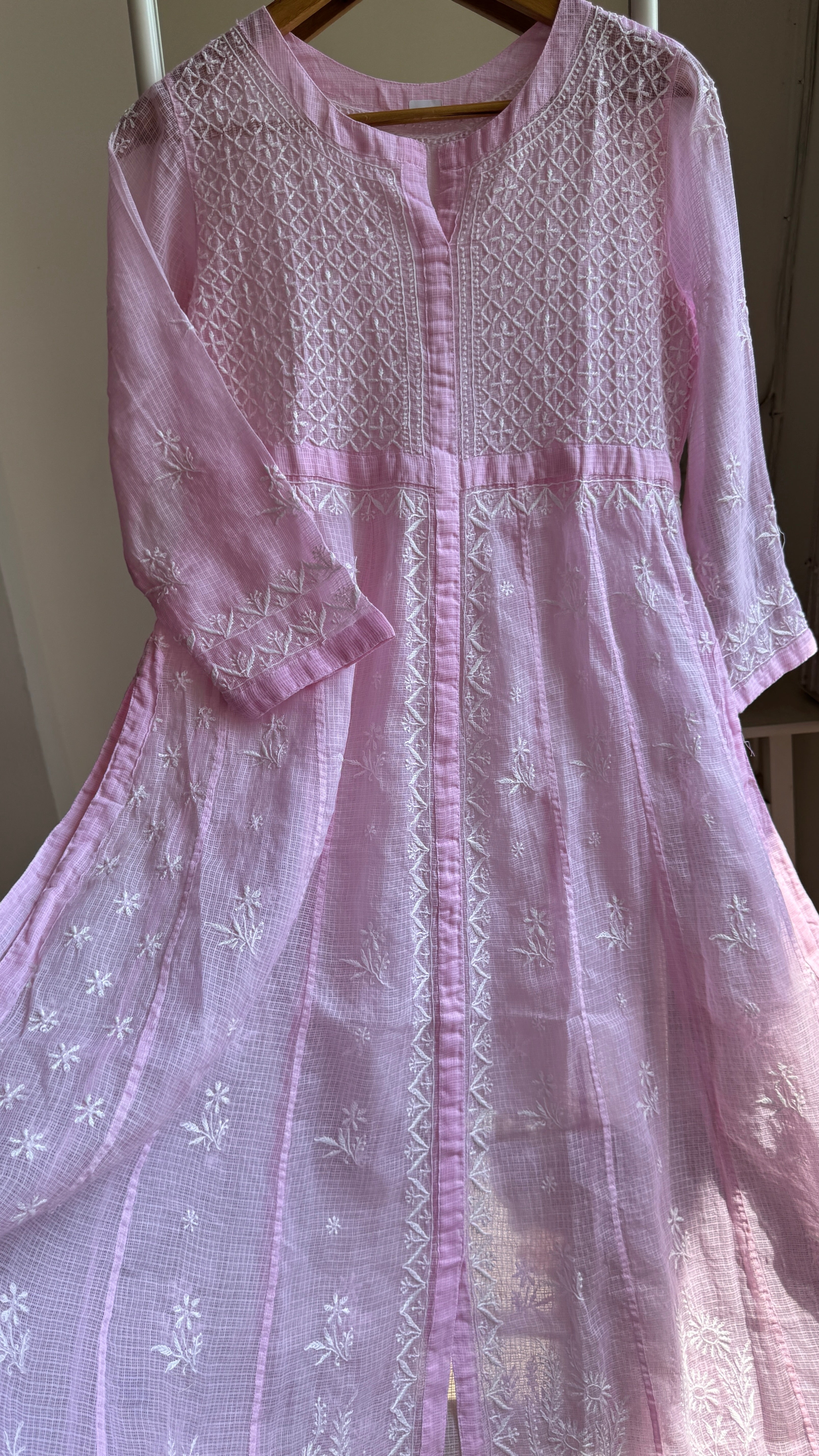 Kota Cotton Chikankari Anarkali - Pink - SITARA Collection