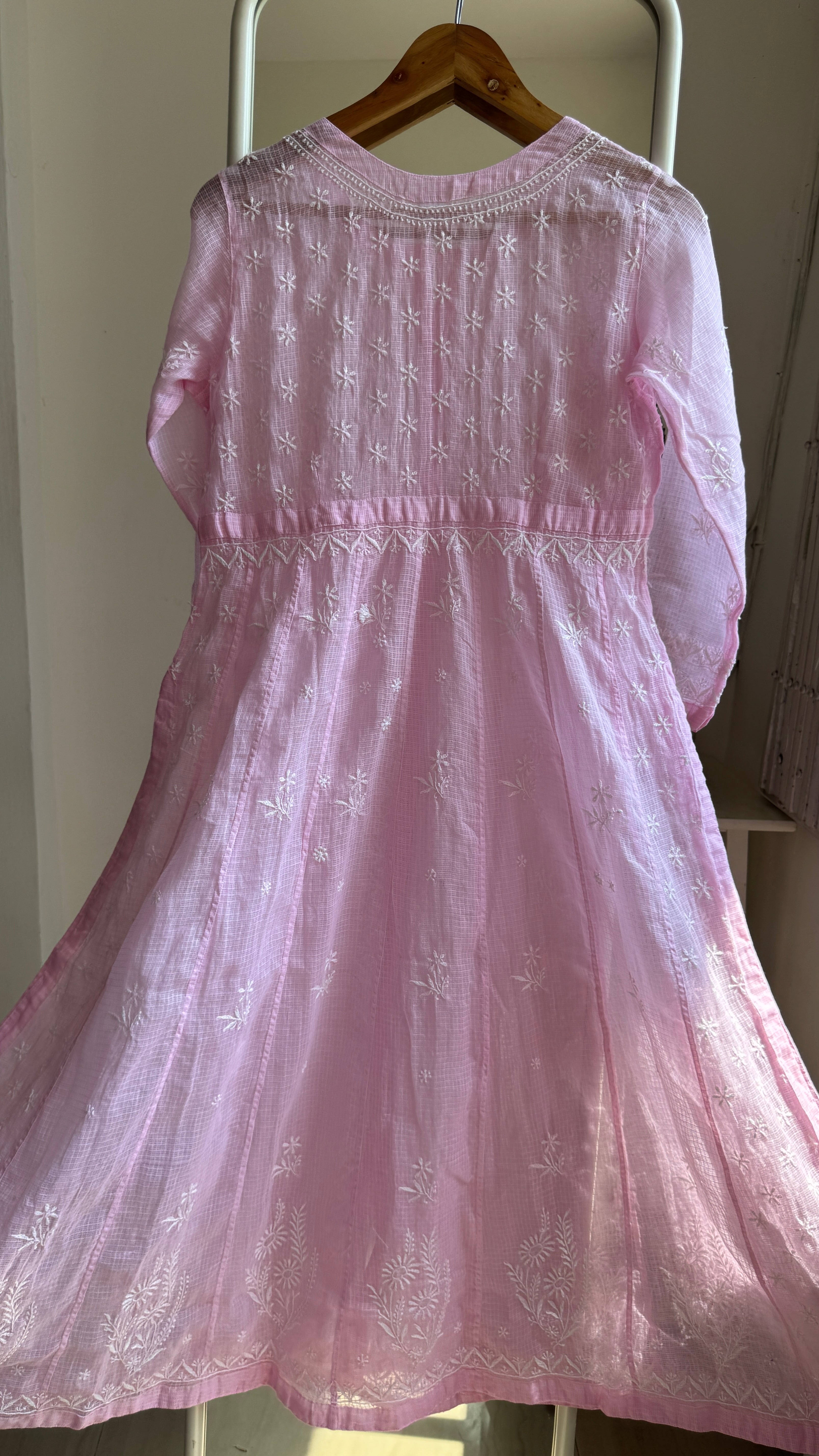 Kota Cotton Chikankari Anarkali - Pink - SITARA Collection