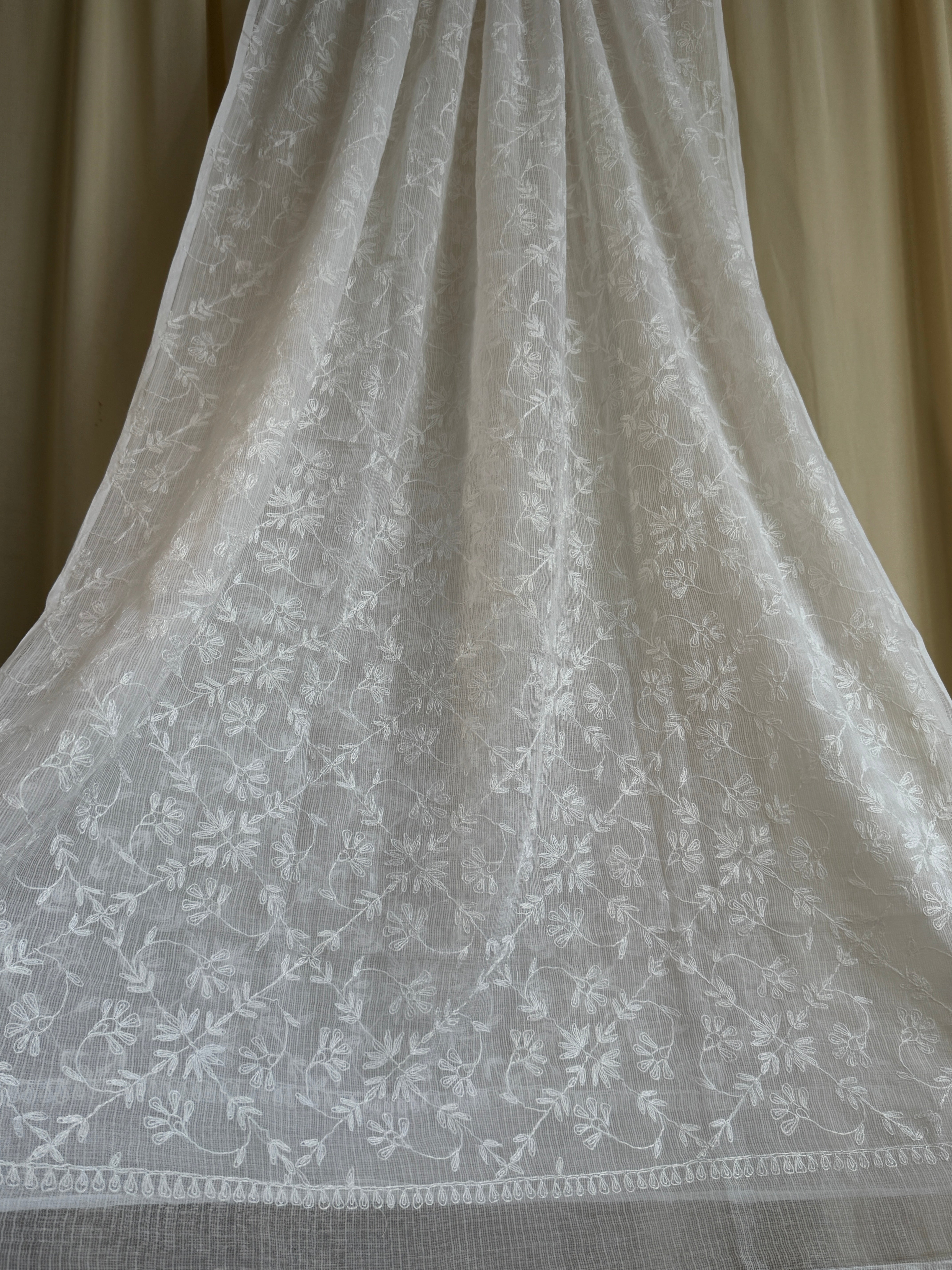 Kota Dupatta with Chikankari - Full Jaal
