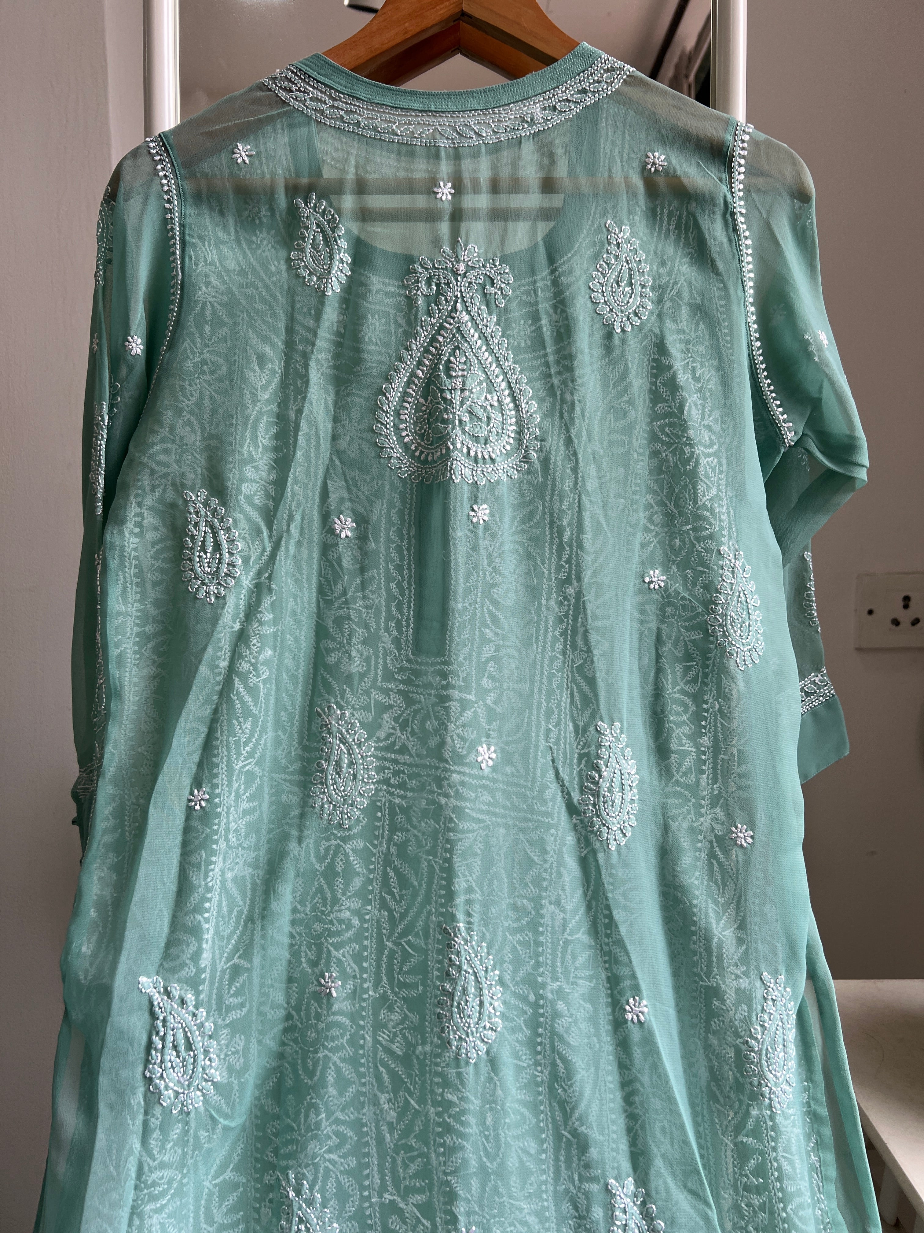 Chikankari Resham Jaal Kurti - Tiffiny ARIAA CHIKANKARI 