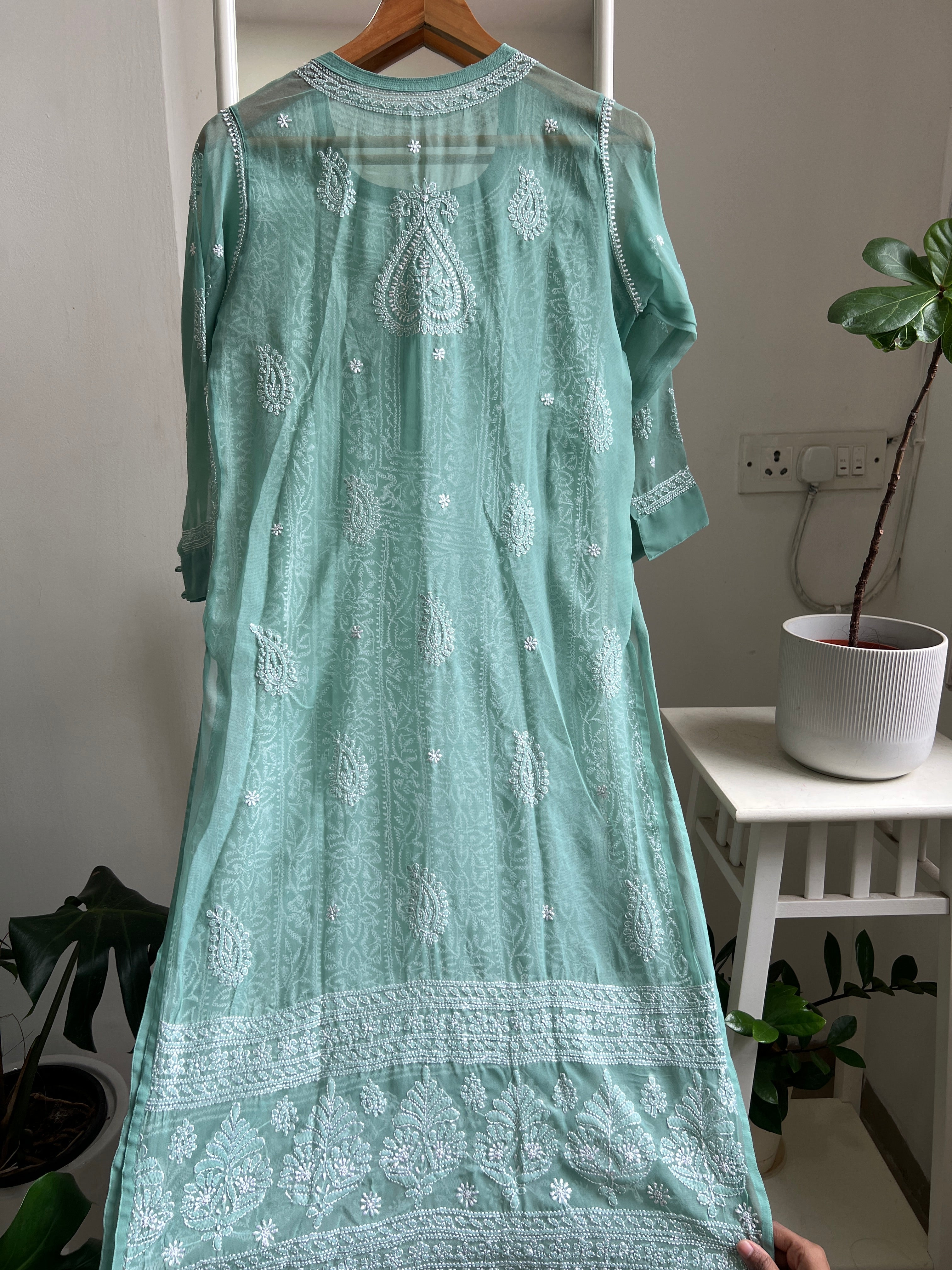 Chikankari Resham Jaal Kurti - Tiffiny ARIAA CHIKANKARI 