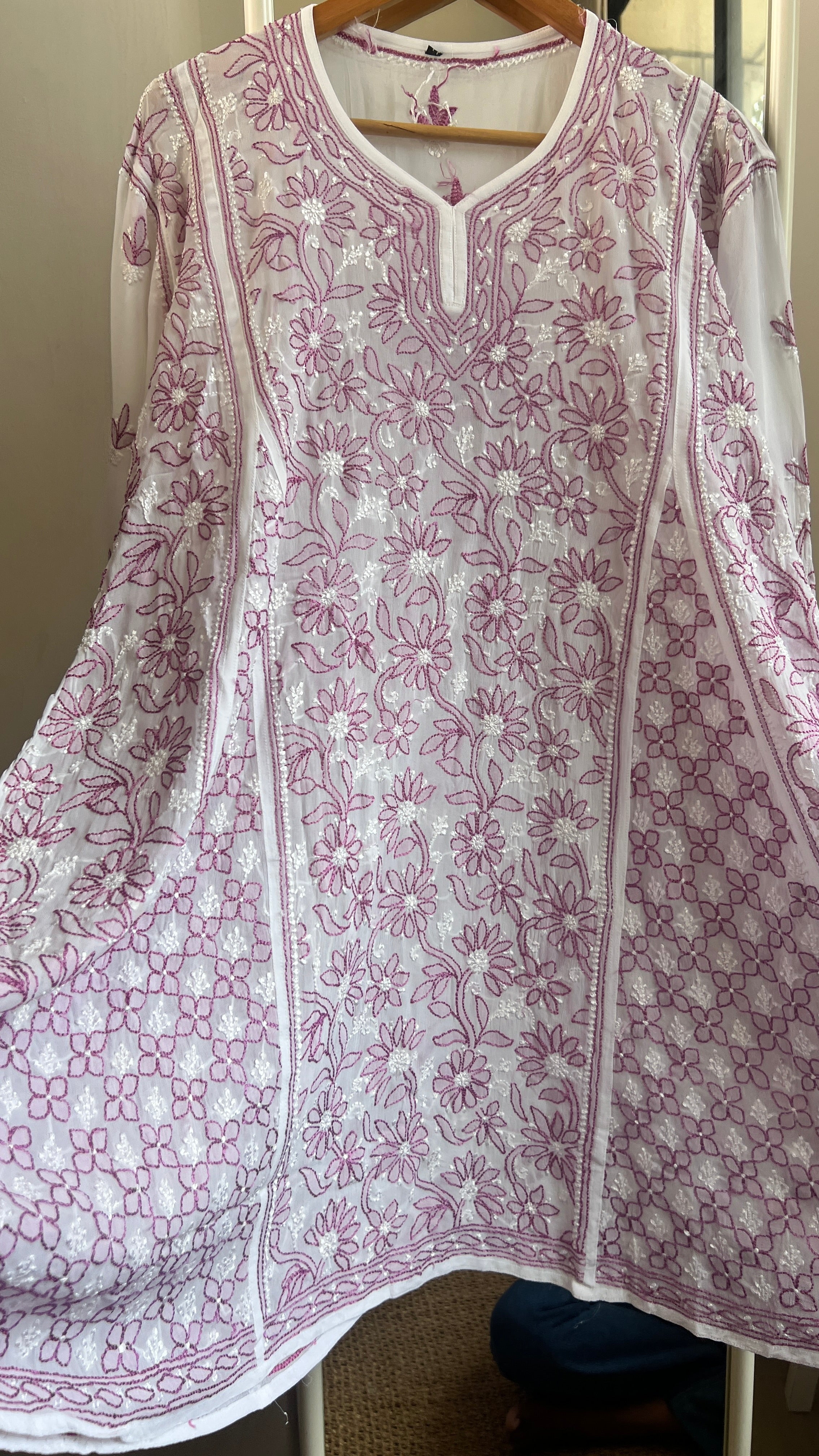 Viscose Chikankari Short Anarkali - Multi Colour - Sahar Collection