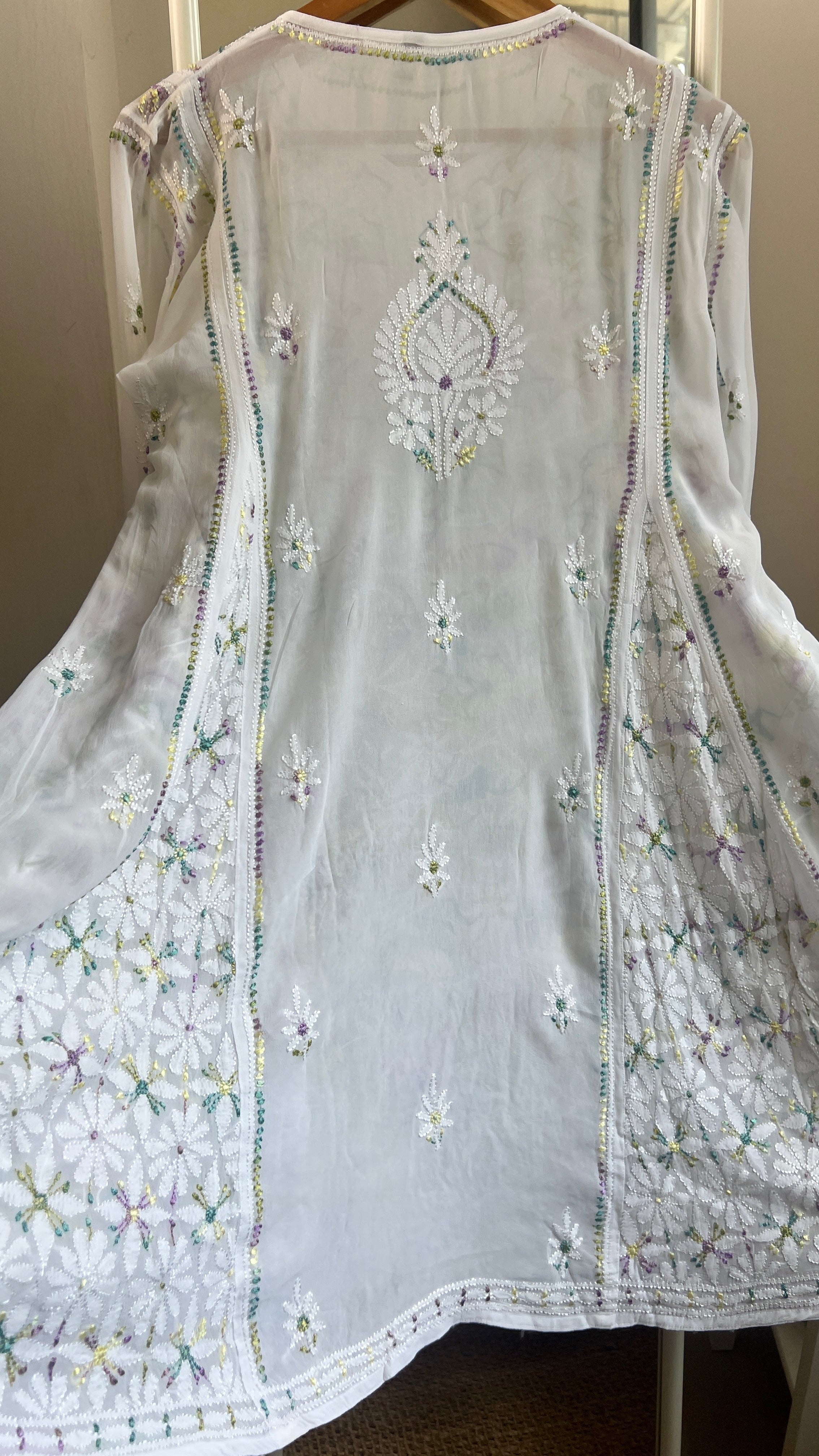 Viscose Chikankari Short Anarkali - Multi Colour - Sahar Collection