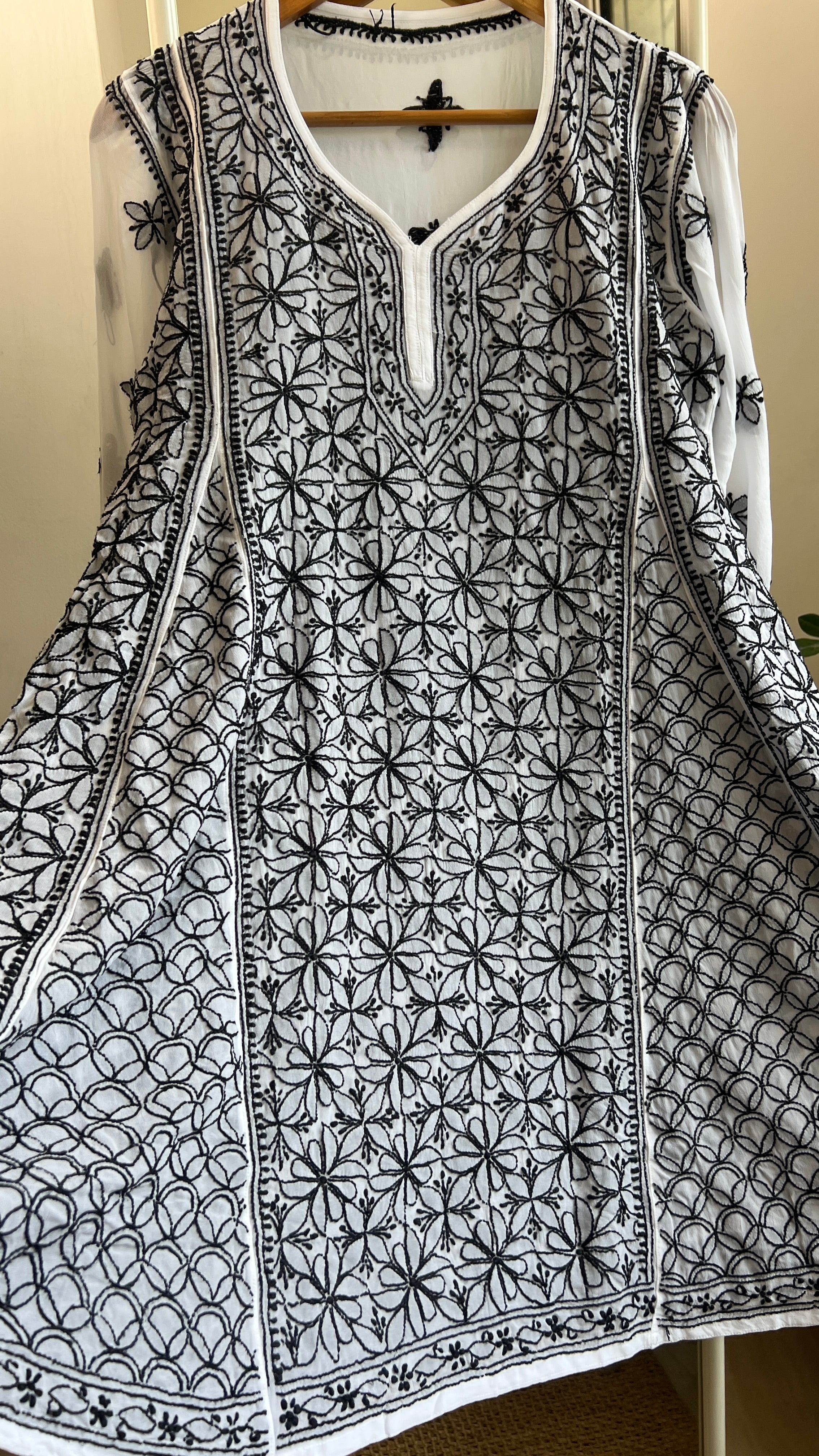Viscose Chikankari Short Anarkali - Multi Colour - Sahar Collection