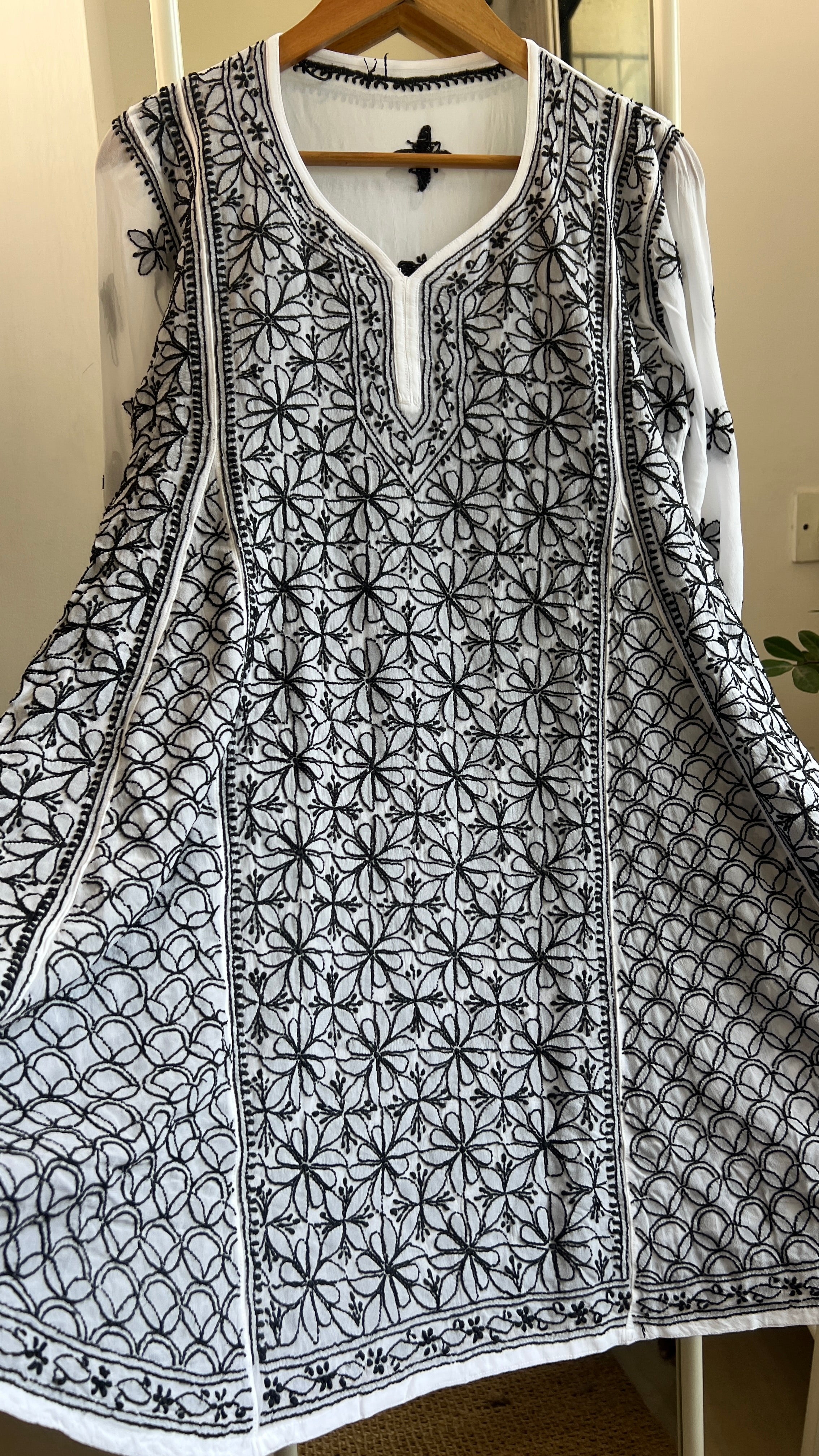 Viscose Chikankari Short Anarkali - Multi Colour - Sahar Collection