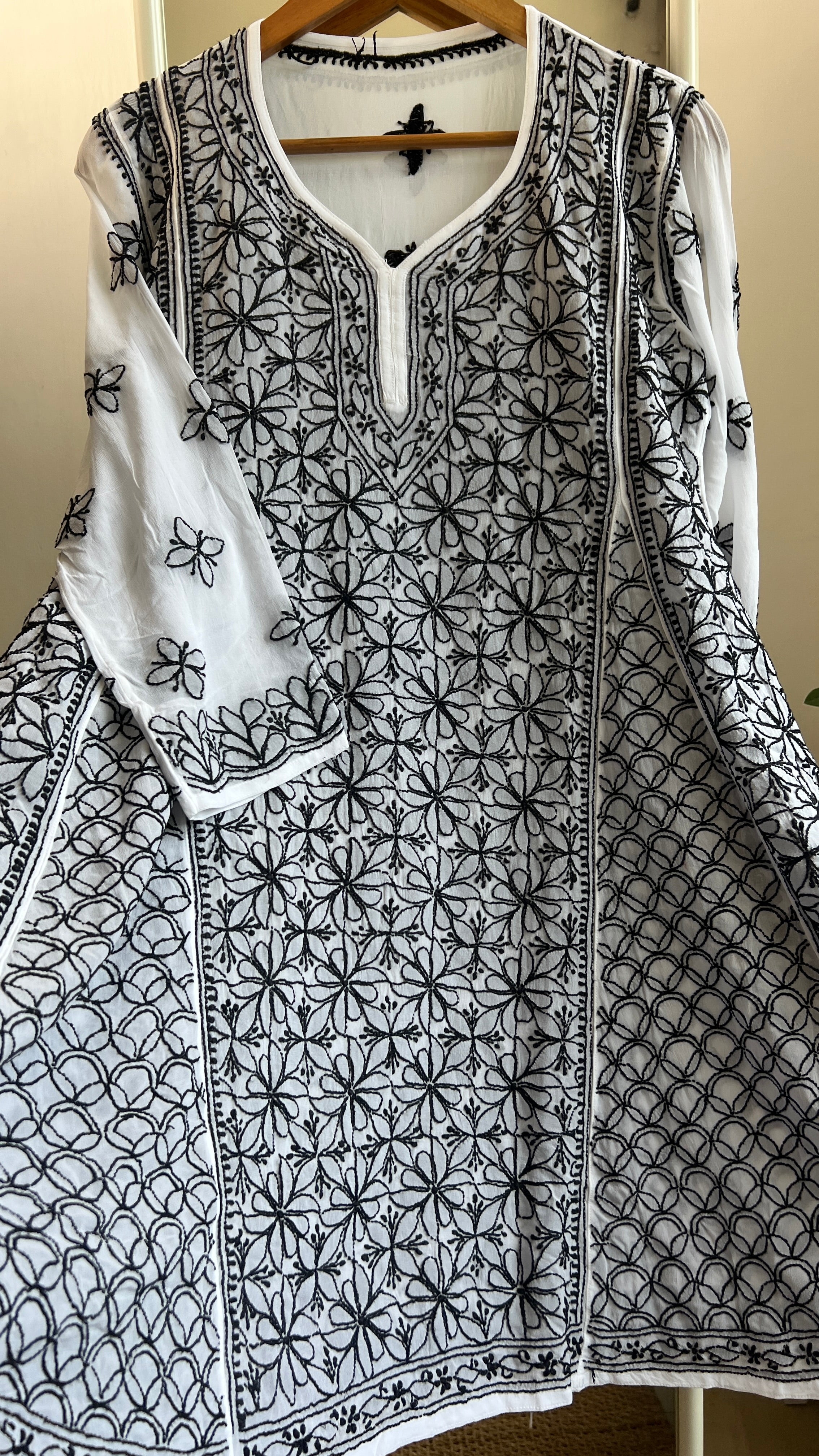 Viscose Chikankari Short Anarkali - Multi Colour - Sahar Collection