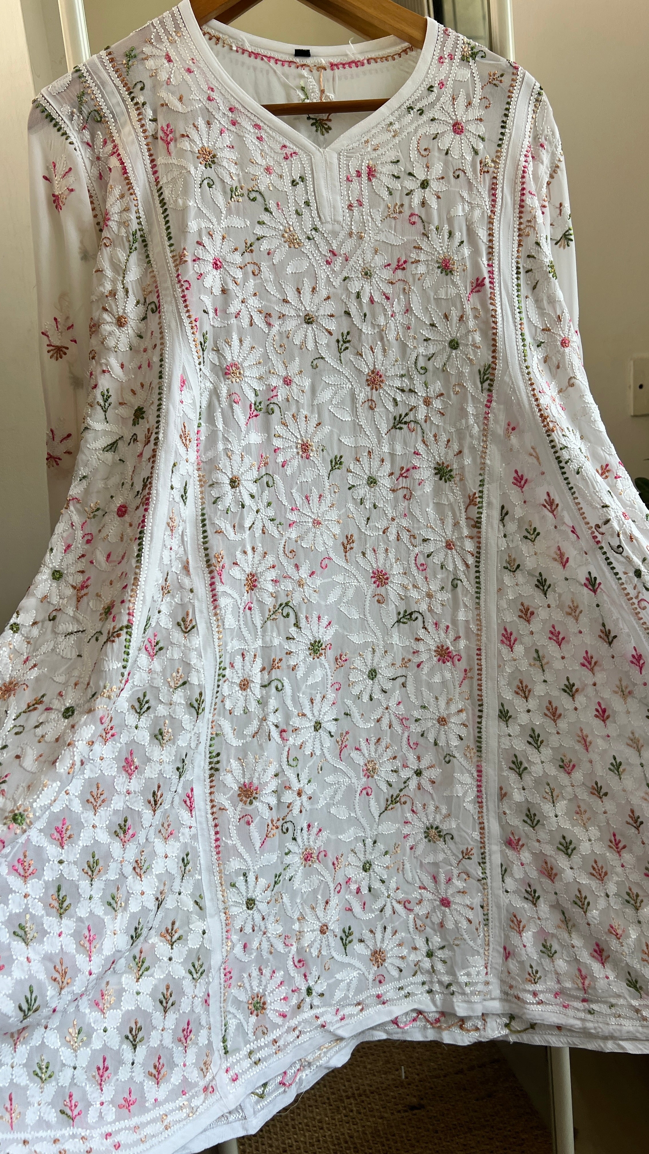 Viscose Chikankari Short Anarkali - Multi Colour - Sahar Collection