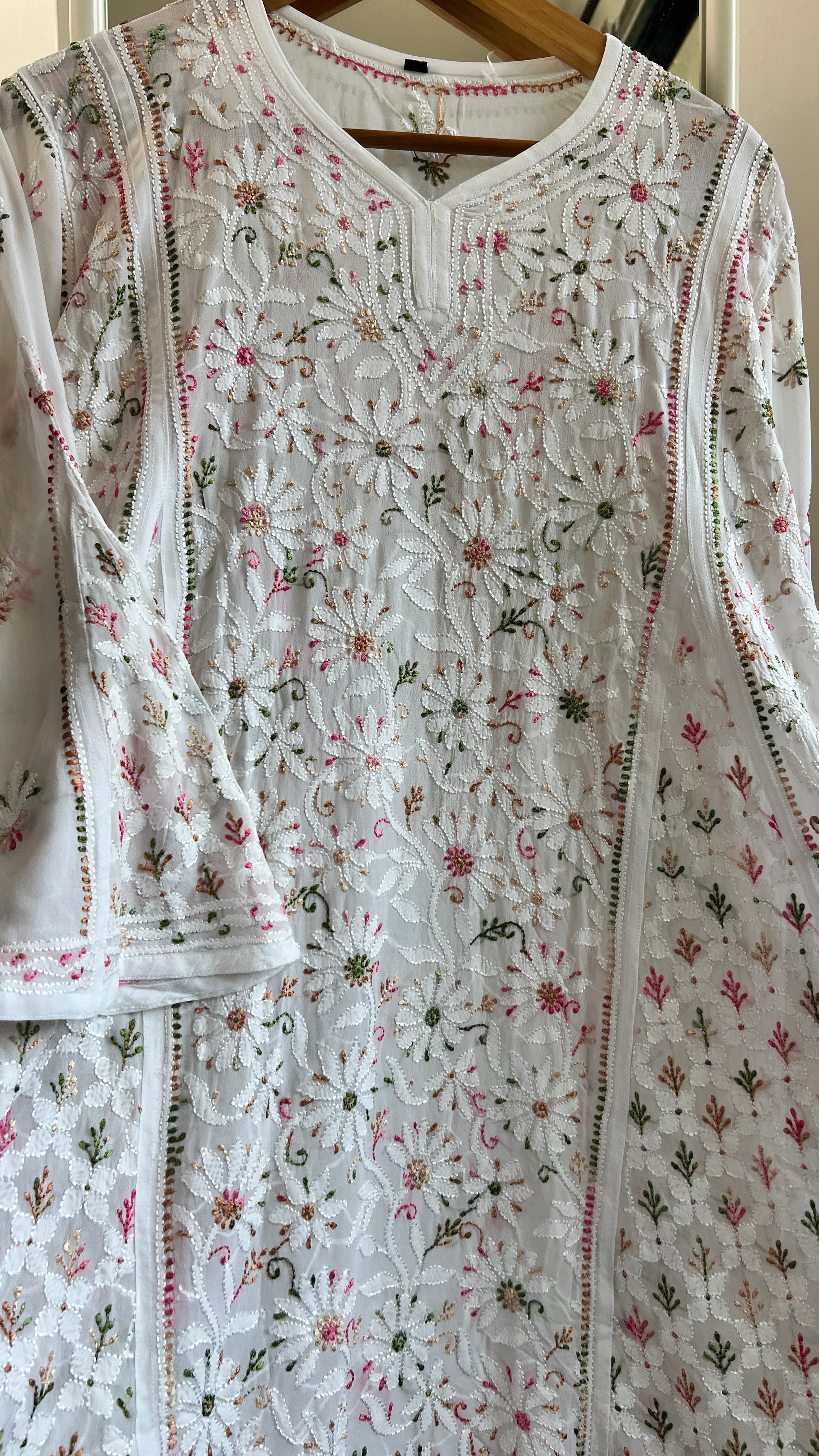 Viscose Chikankari Short Anarkali - Multi Colour - Sahar Collection