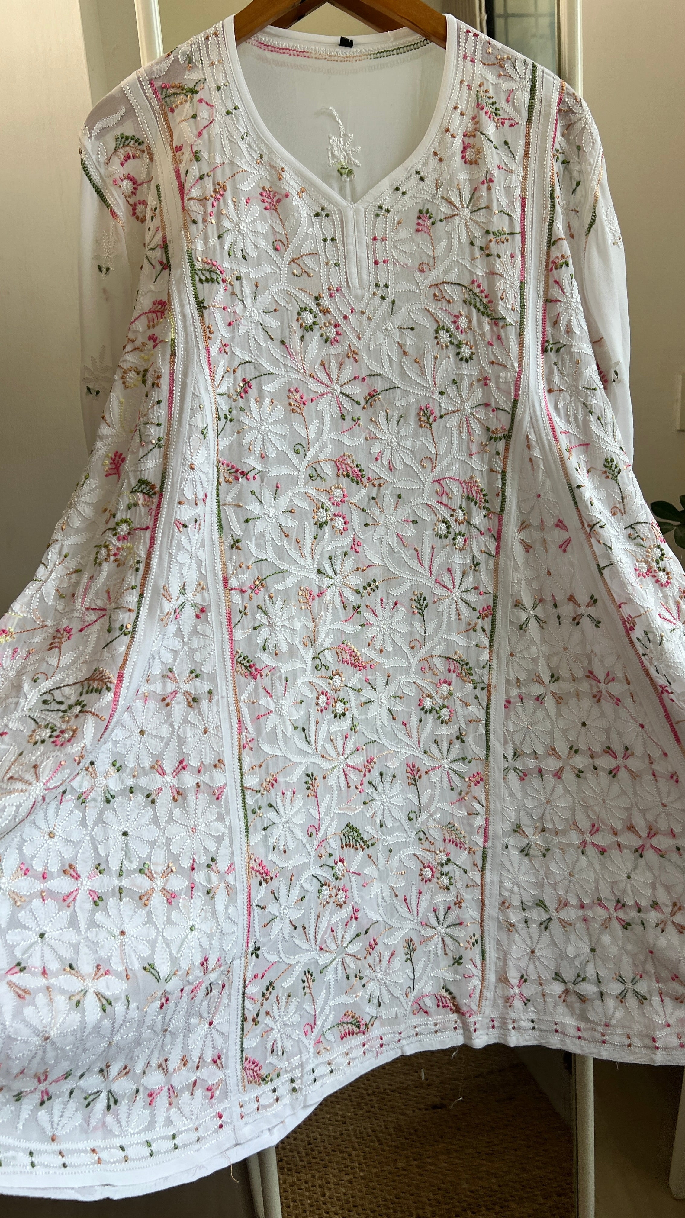 Viscose Chikankari Short Anarkali - Multi Colour - Sahar Collection