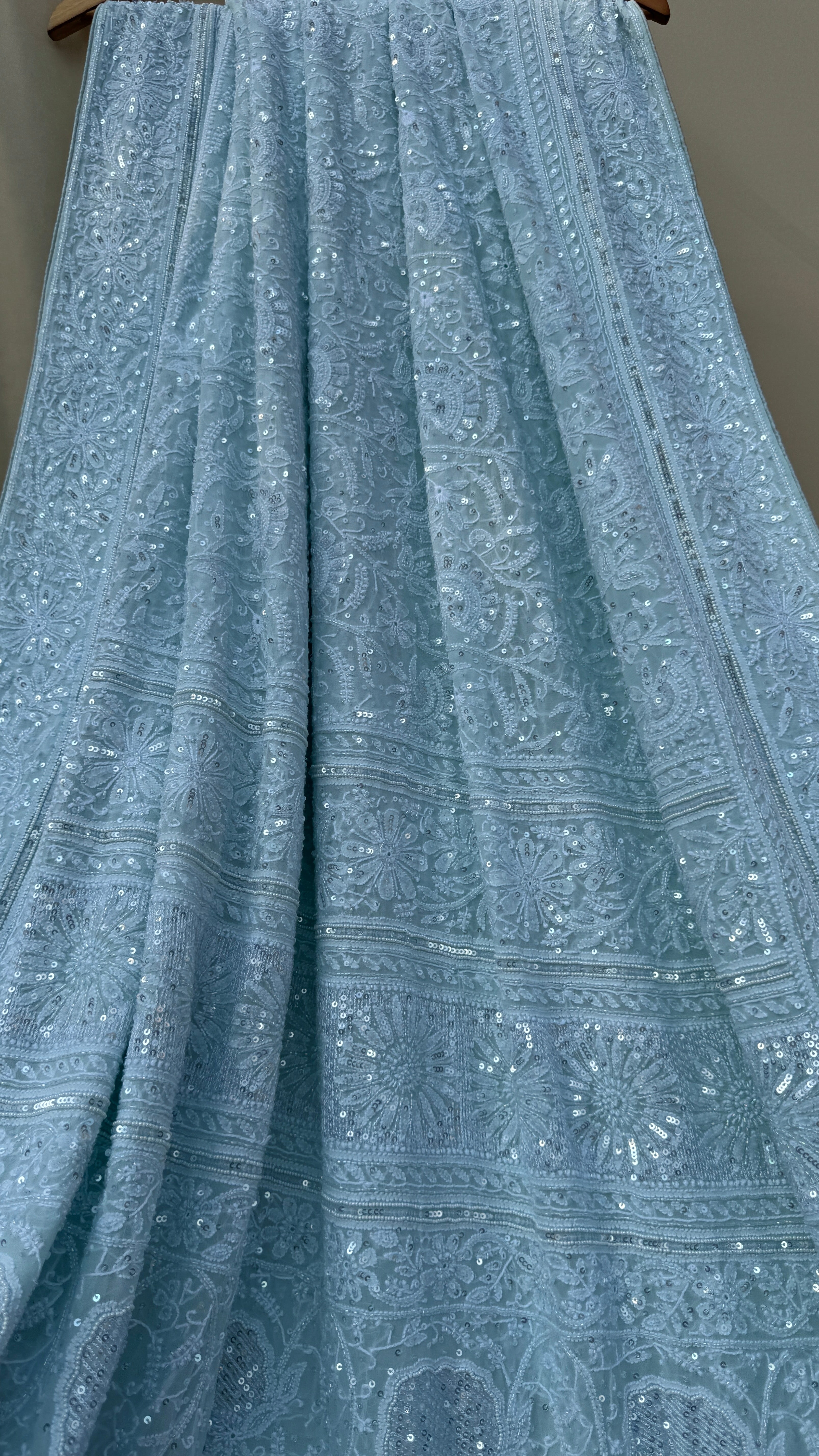 Pure Georgette Chikankari Saree