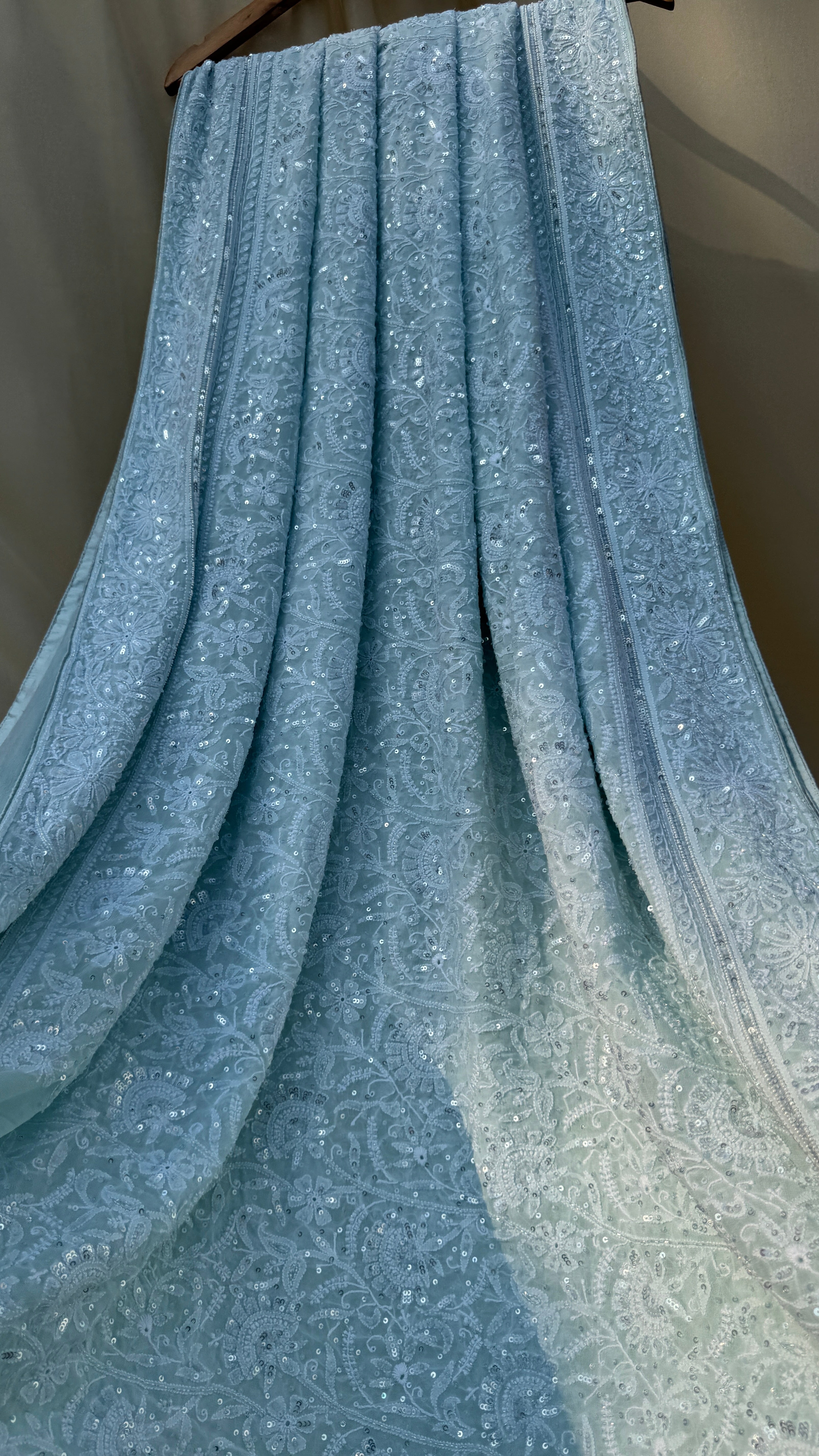 Pure Georgette Chikankari Saree