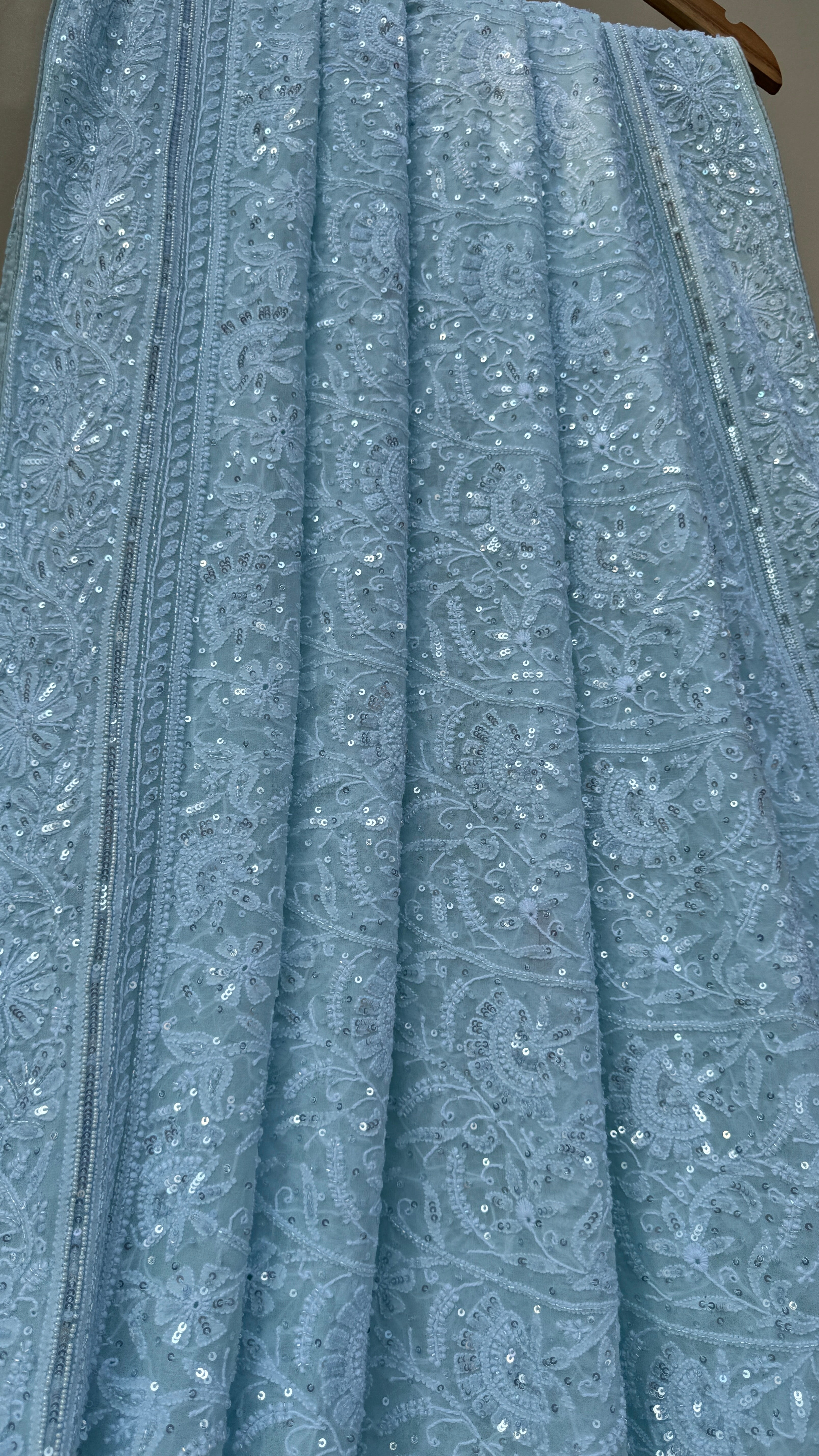 Pure Georgette Chikankari Saree