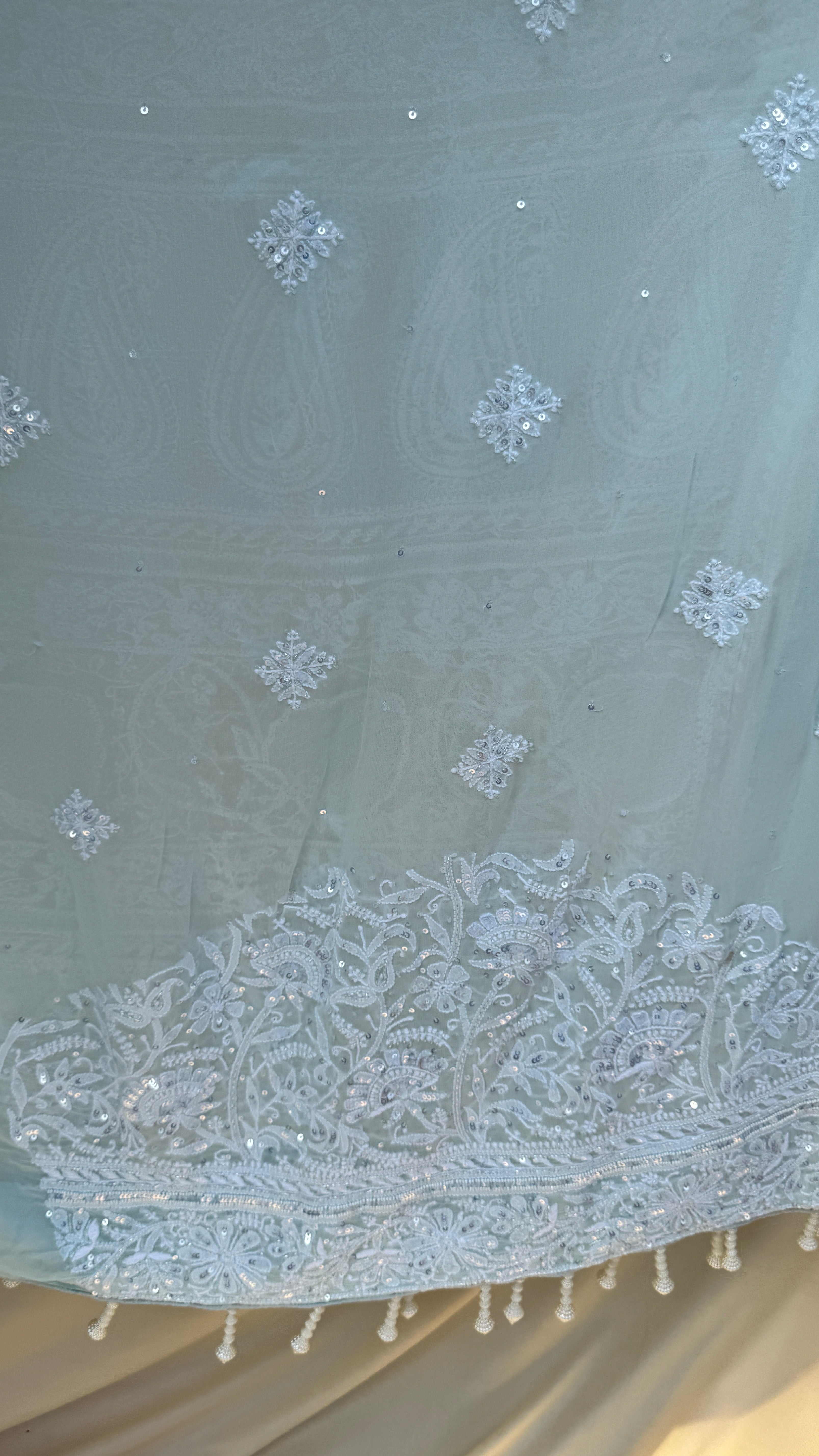 Pure Georgette Chikankari Saree