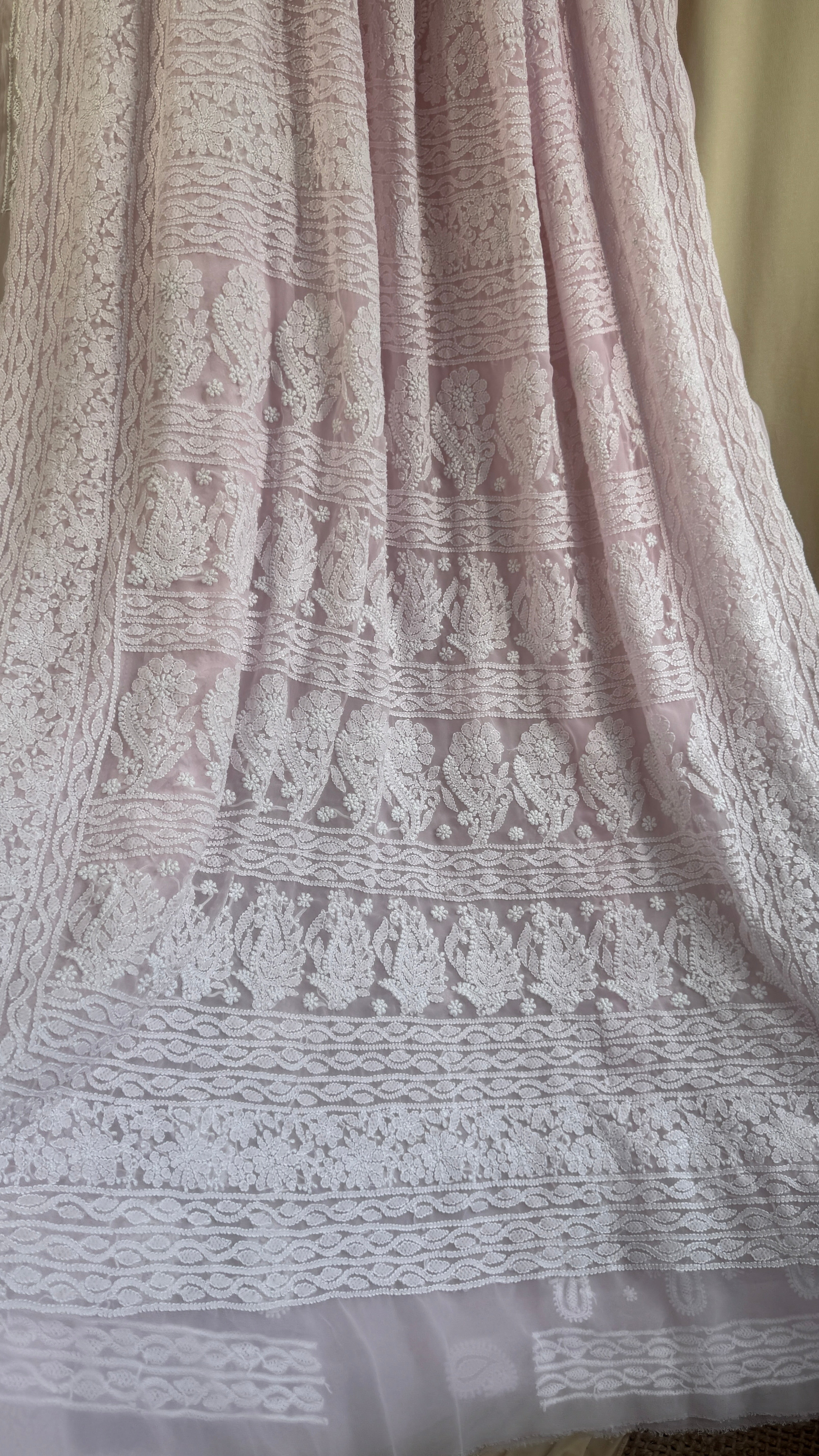 Georgette Chikankari saree in Pink