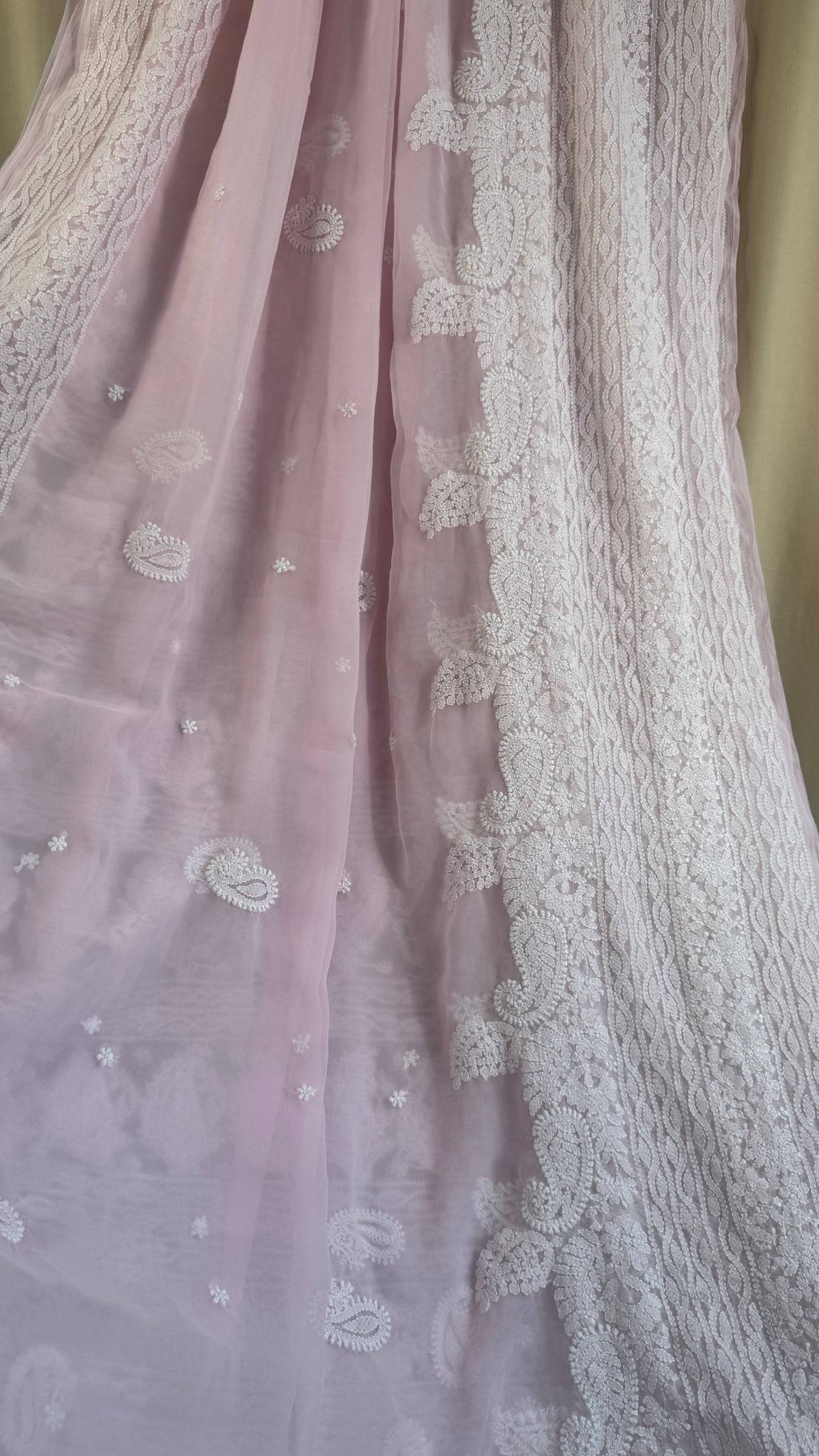 Georgette Chikankari saree in Pink