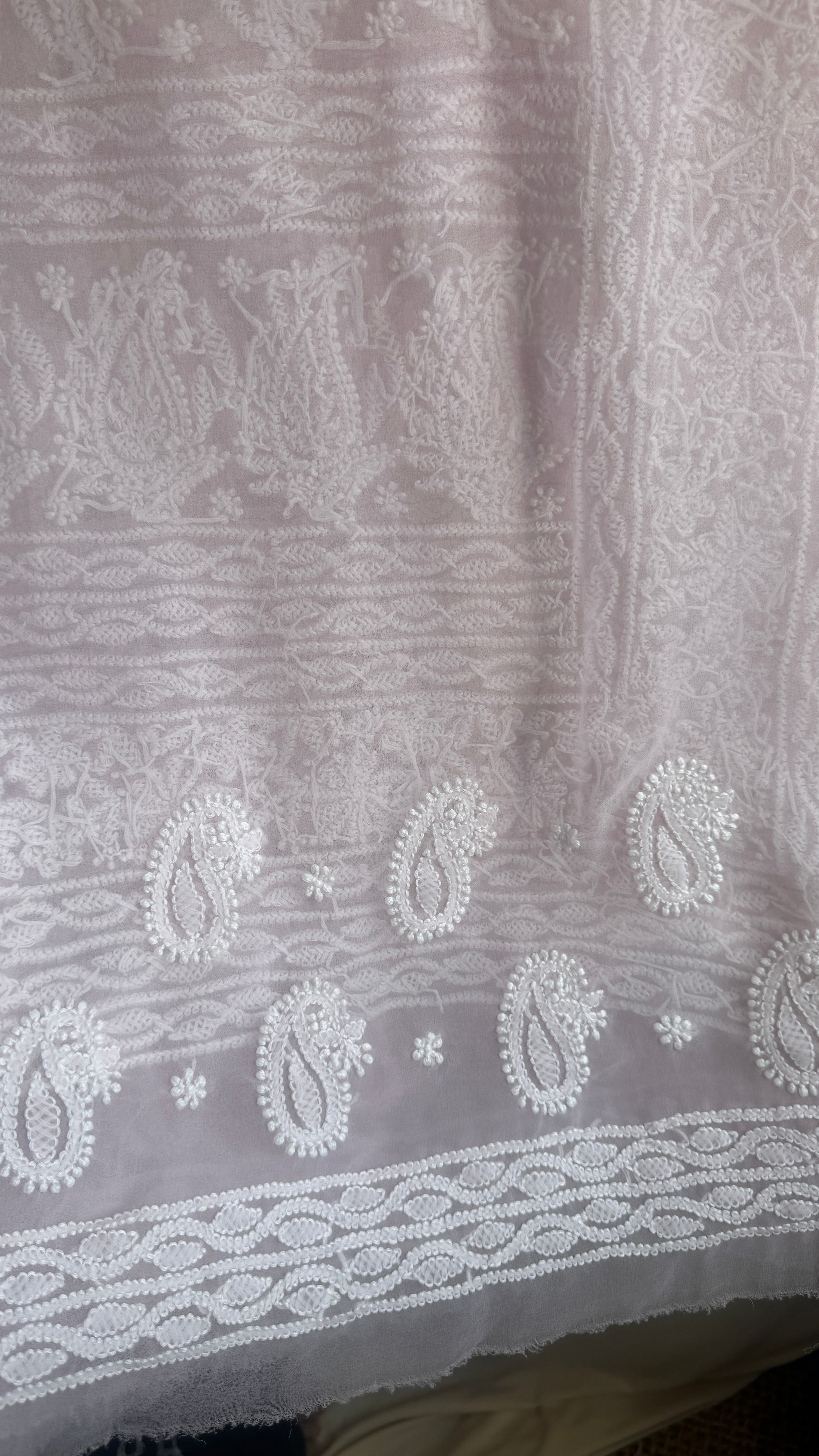 Georgette Chikankari saree in Pink