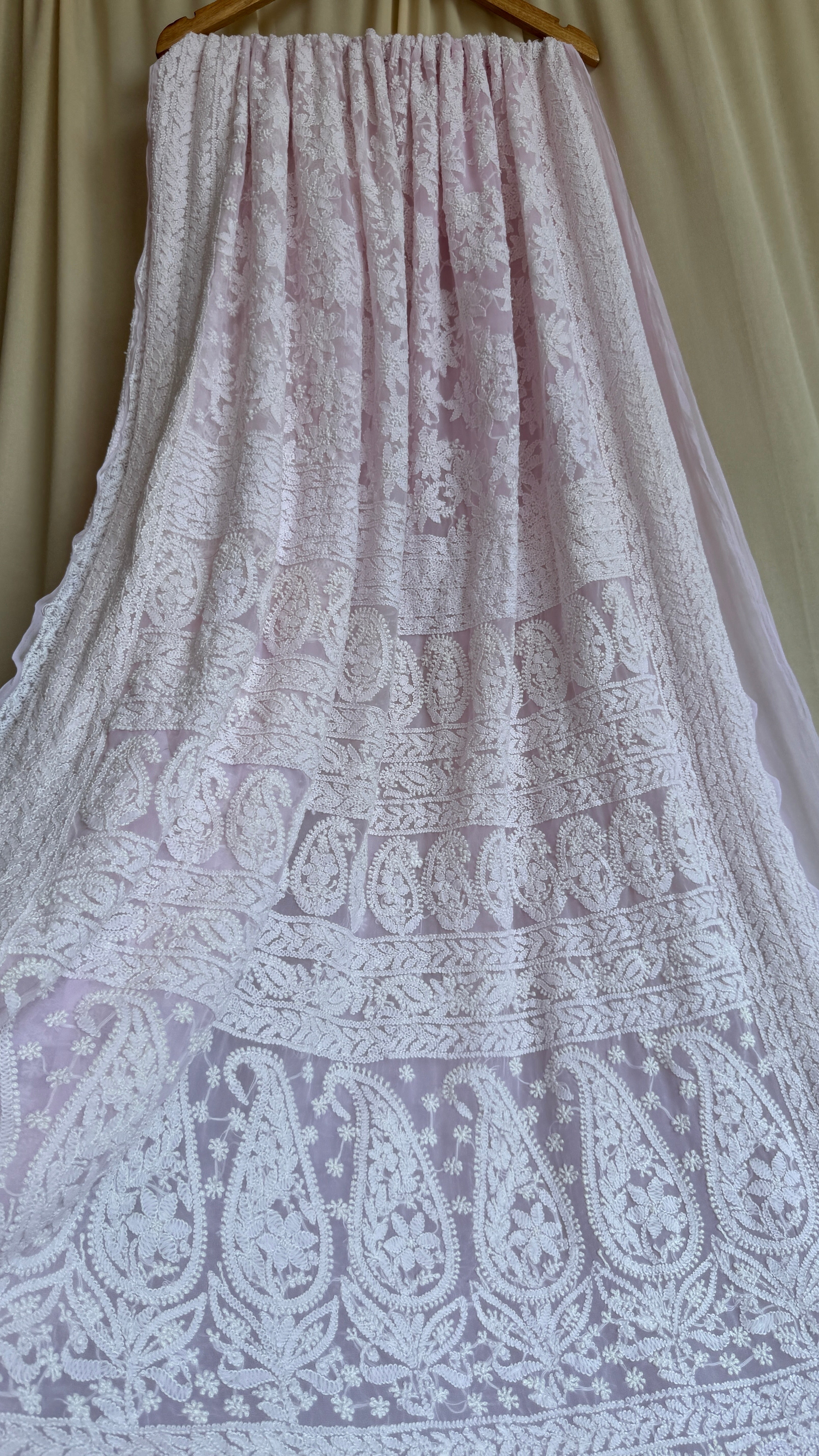 Georgette Chikankari saree in Pink