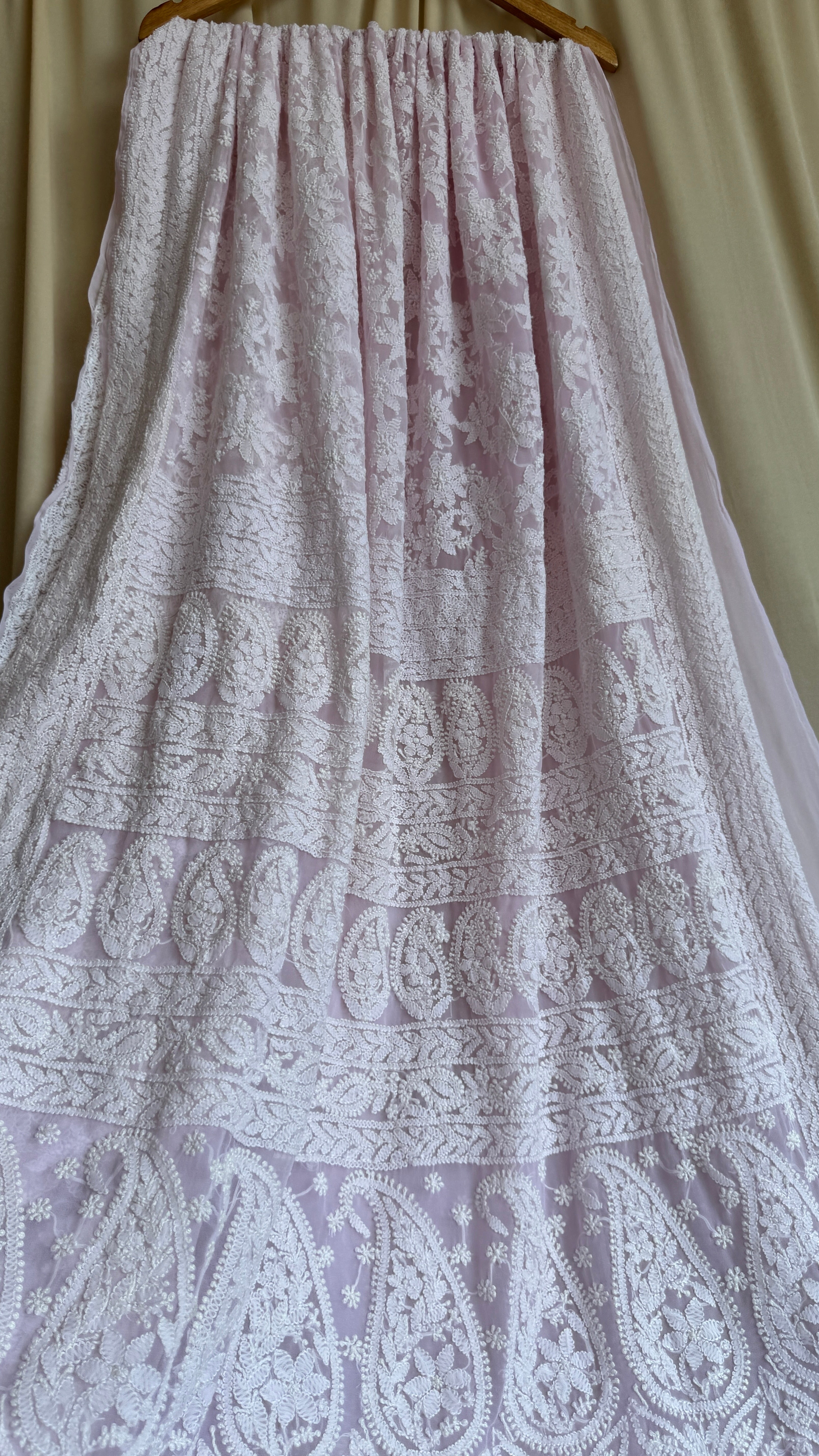 Georgette Chikankari saree in Pink