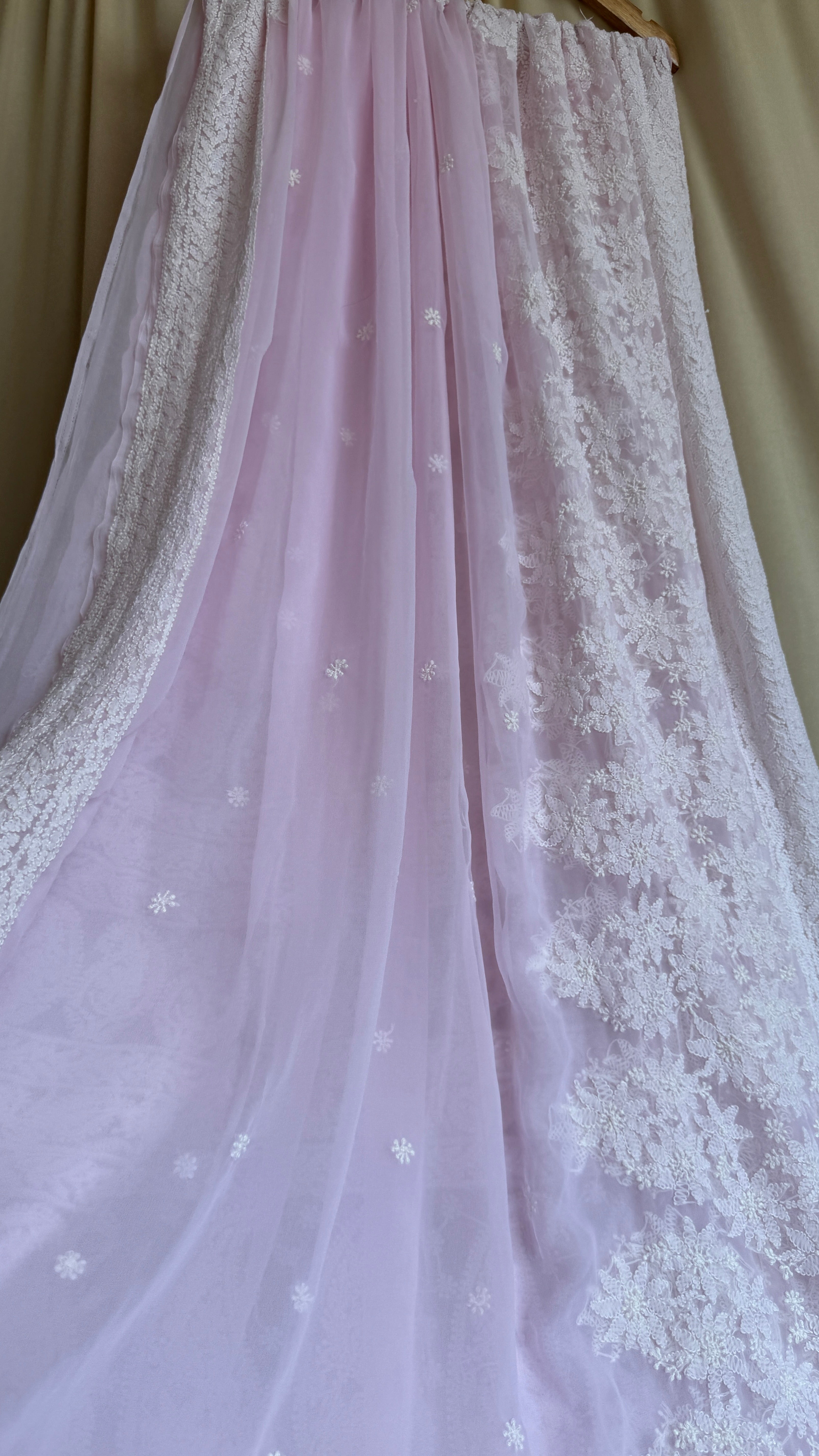 Georgette Chikankari saree in Pink