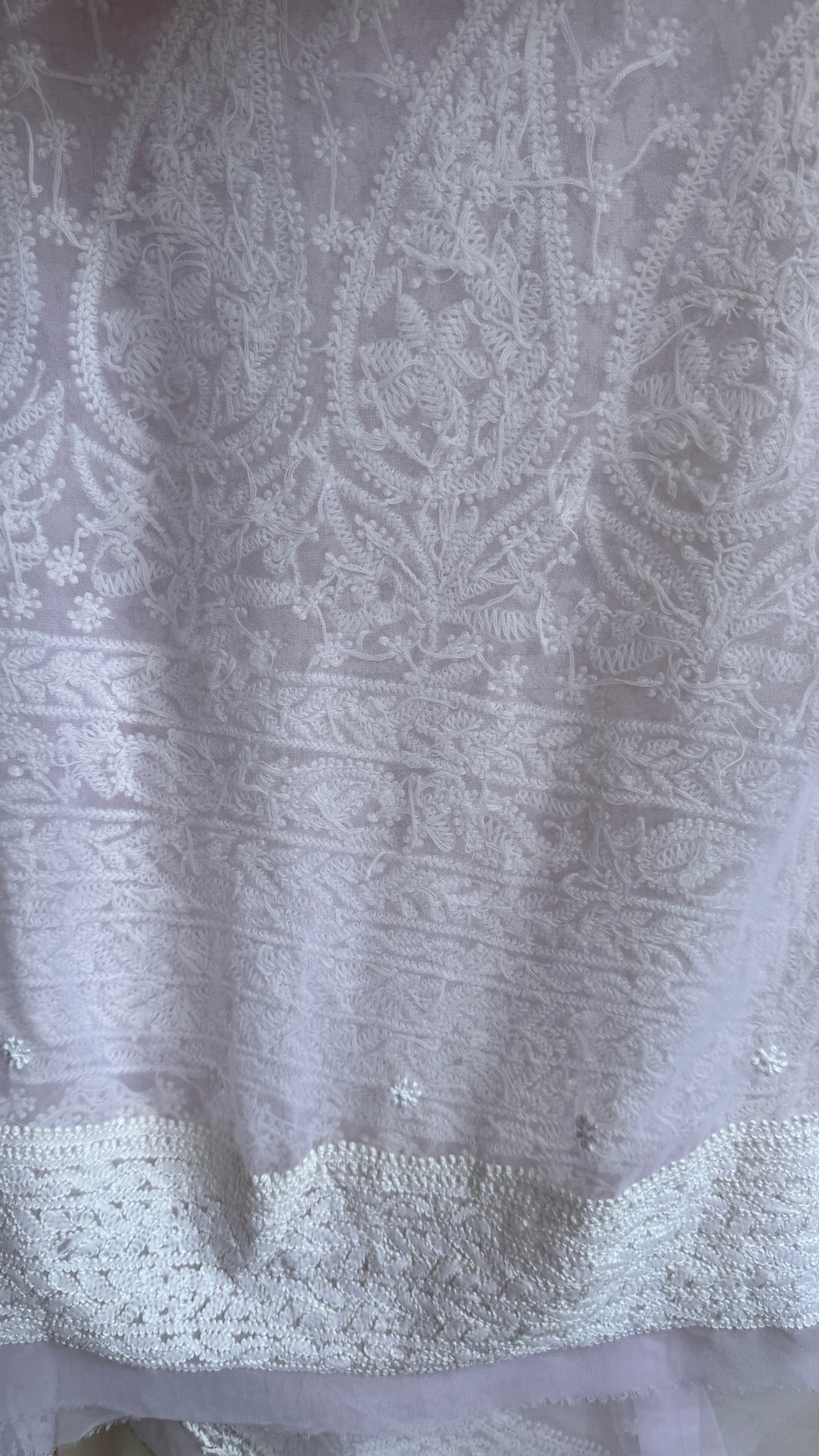Georgette Chikankari saree in Pink