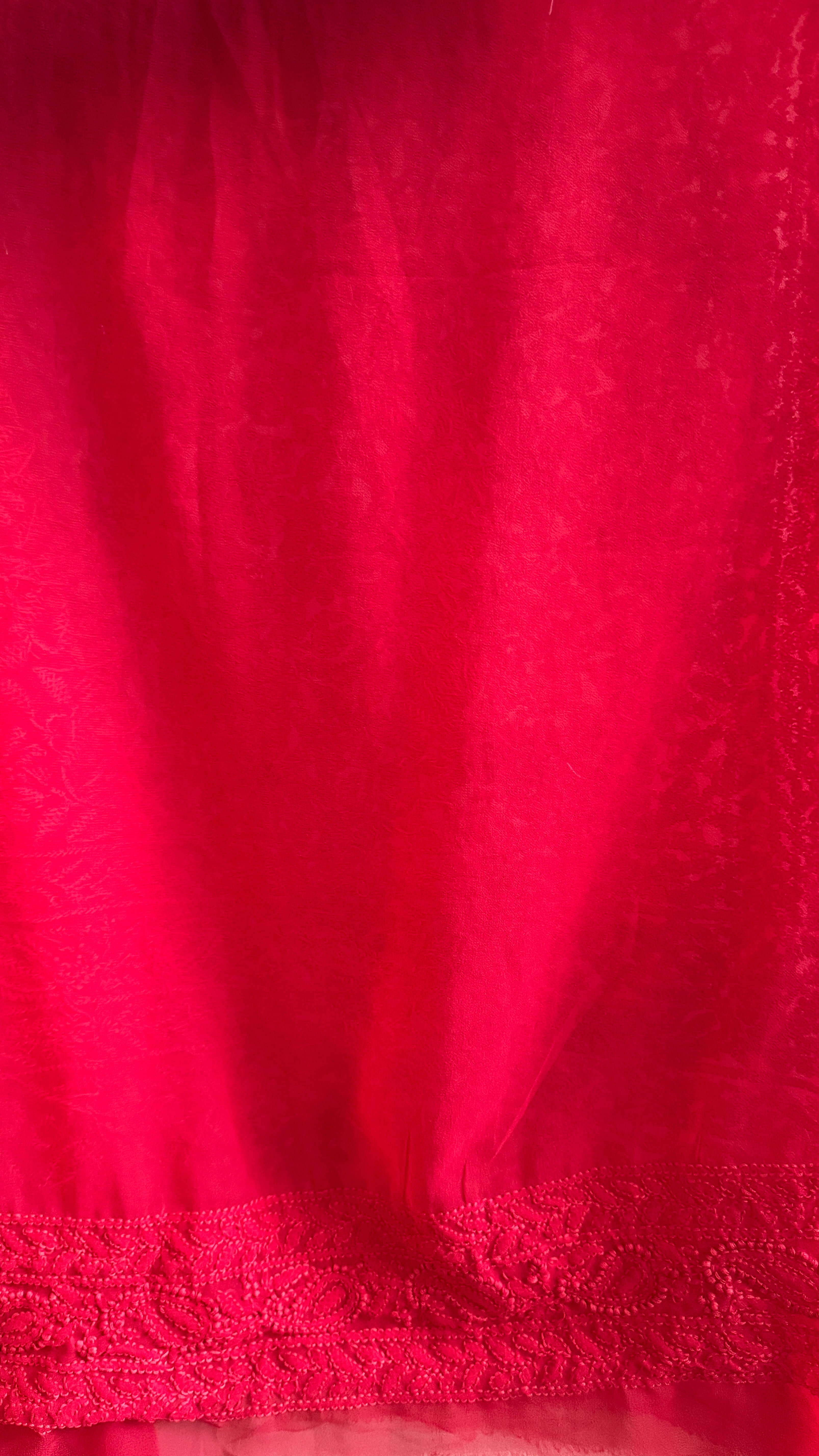 Georgette Chikankari saree in Red