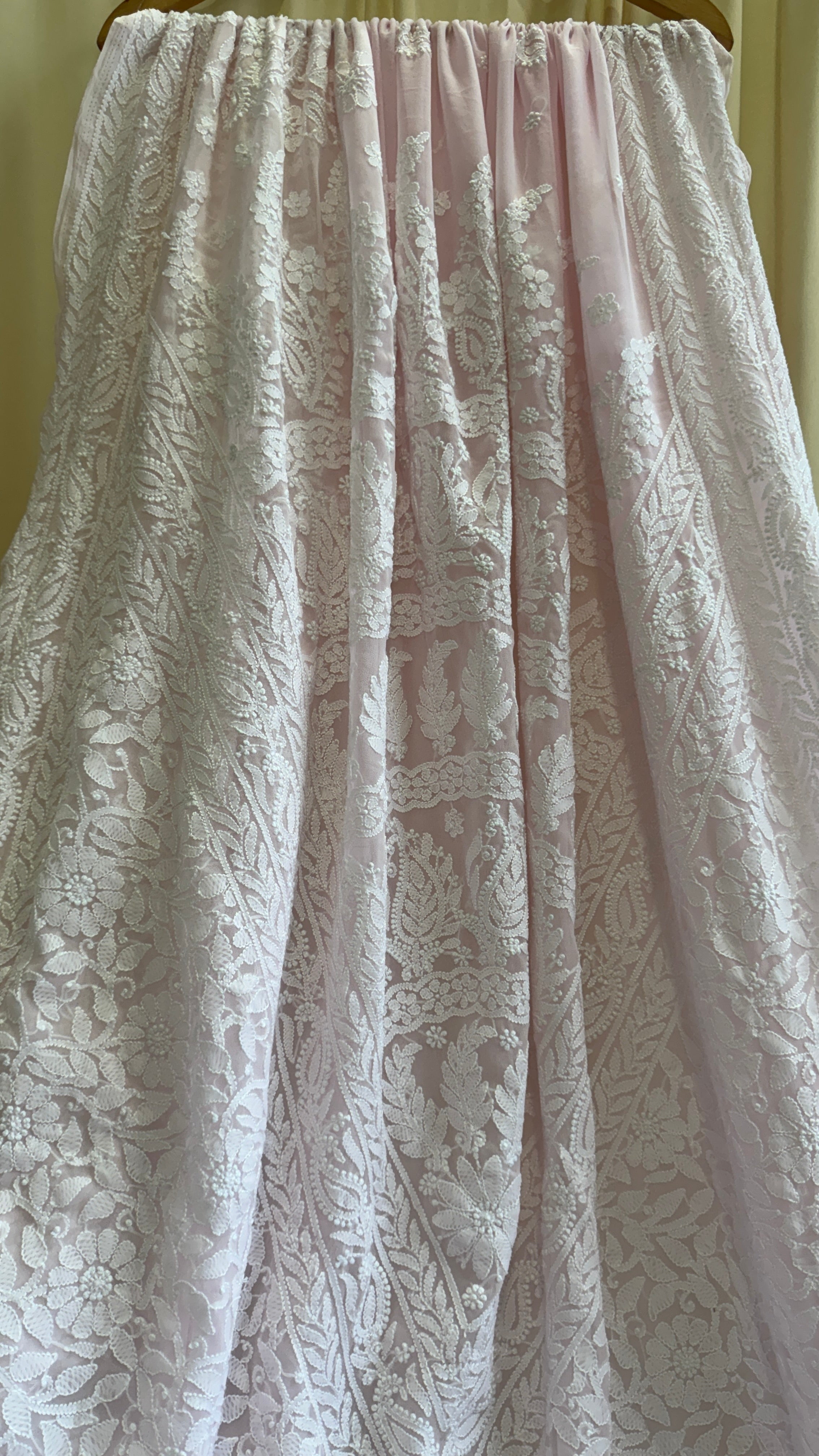 Georgette Chikankari saree in Pink