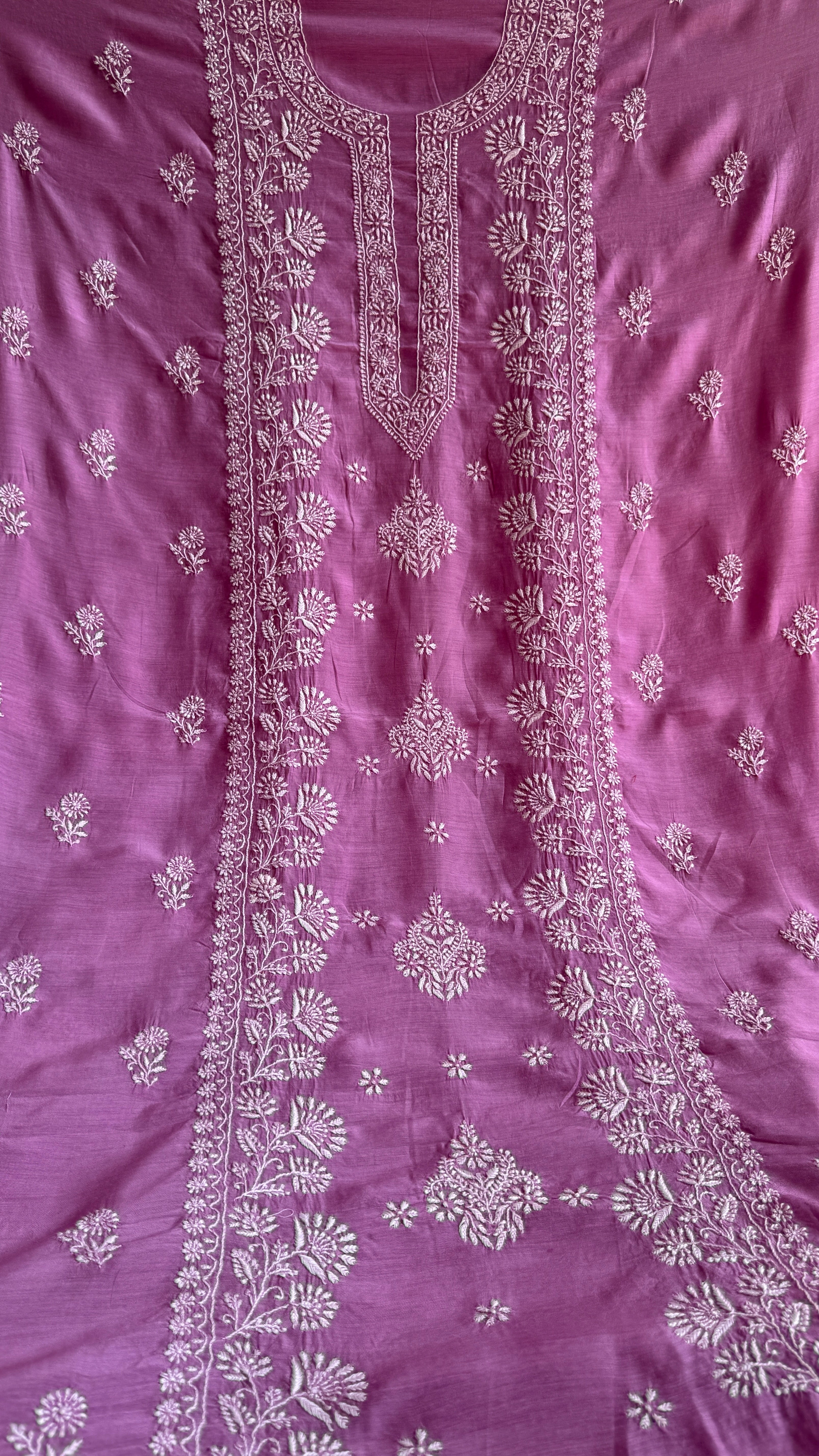 Pure Muslin kurti Length unstitched - Mauve