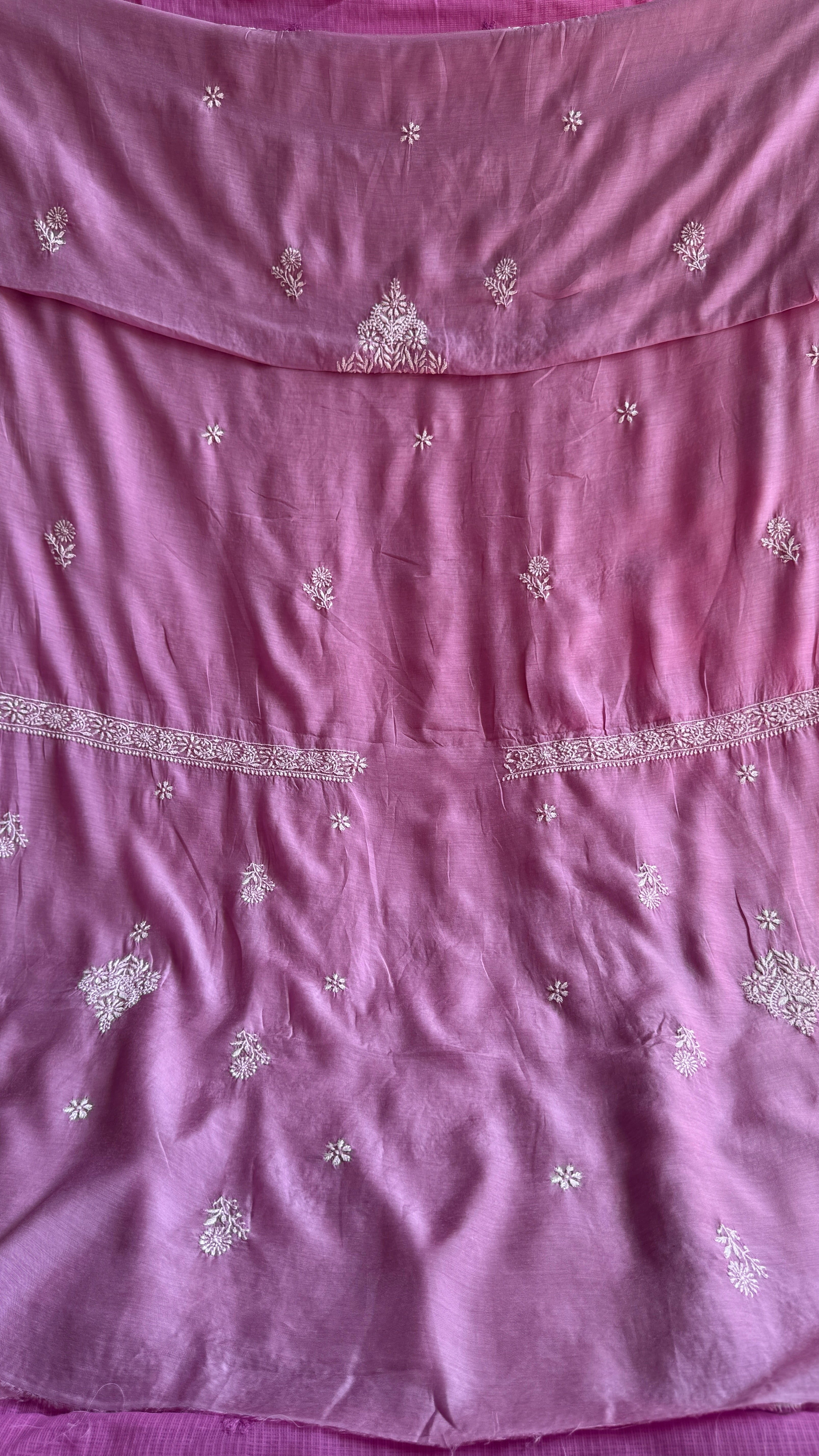 Pure Muslin kurti Length unstitched - Mauve