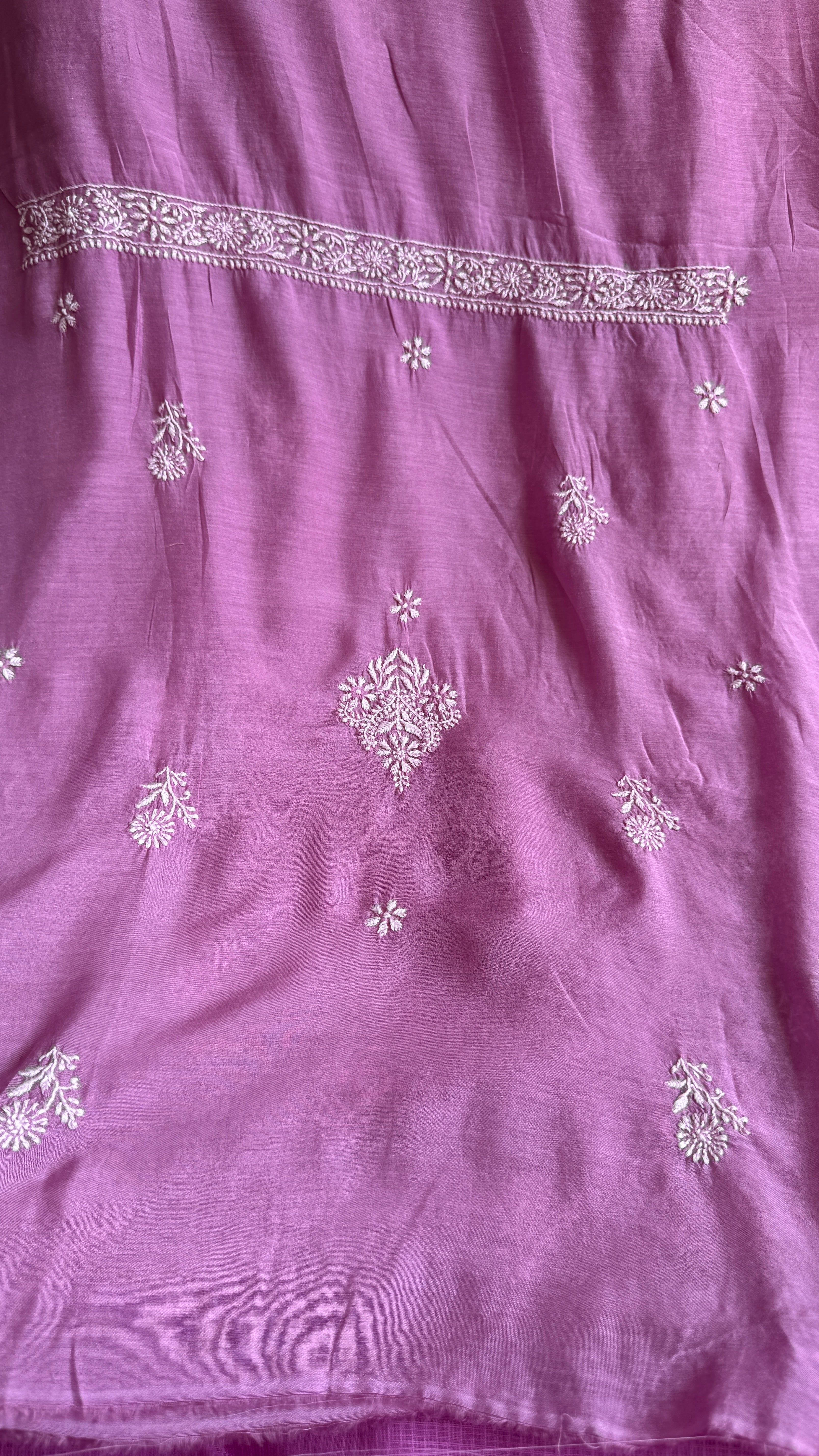 Pure Muslin kurti Length unstitched - Mauve