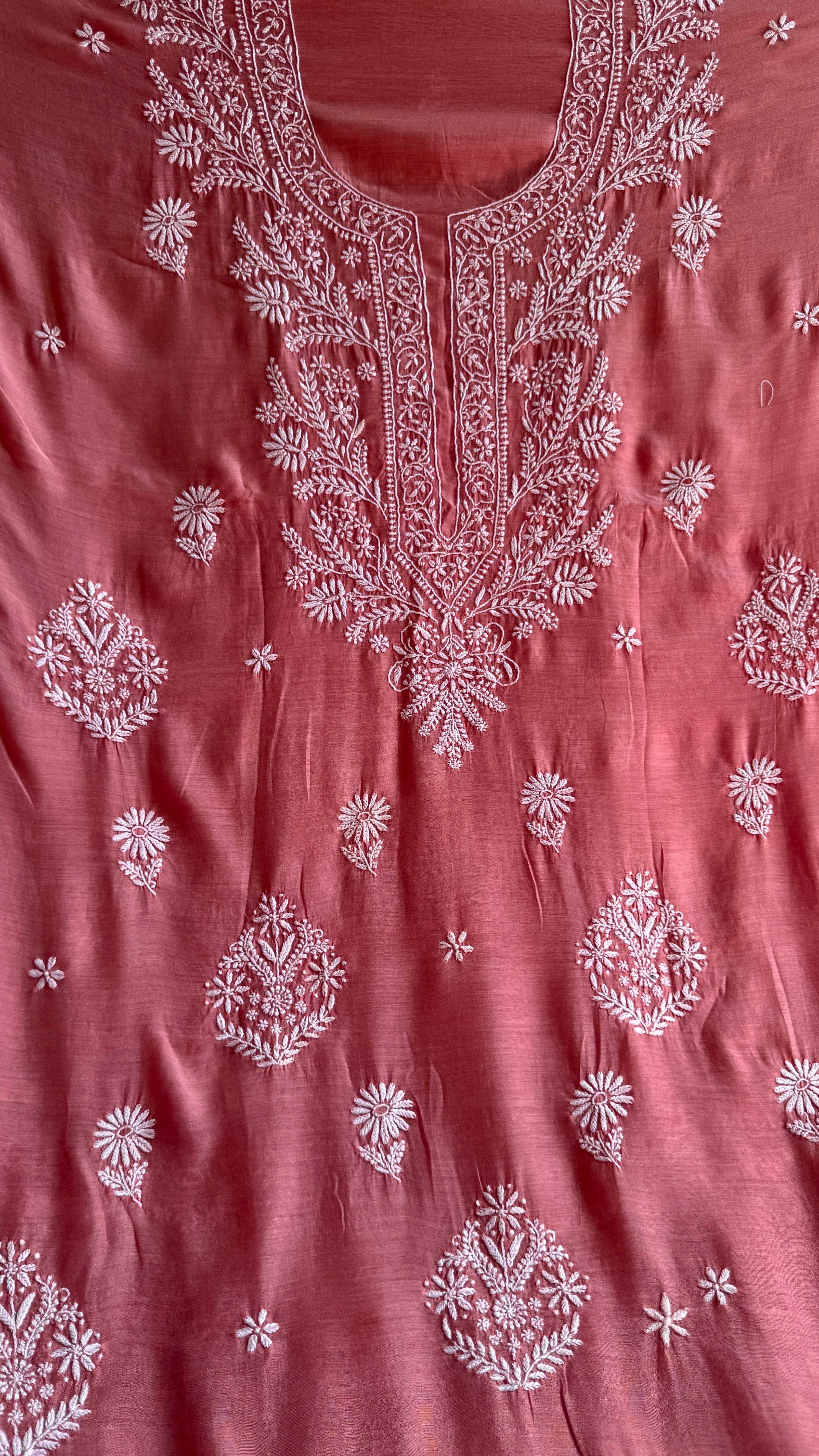 Pure Muslin kurti Length unstitched - Rosewood