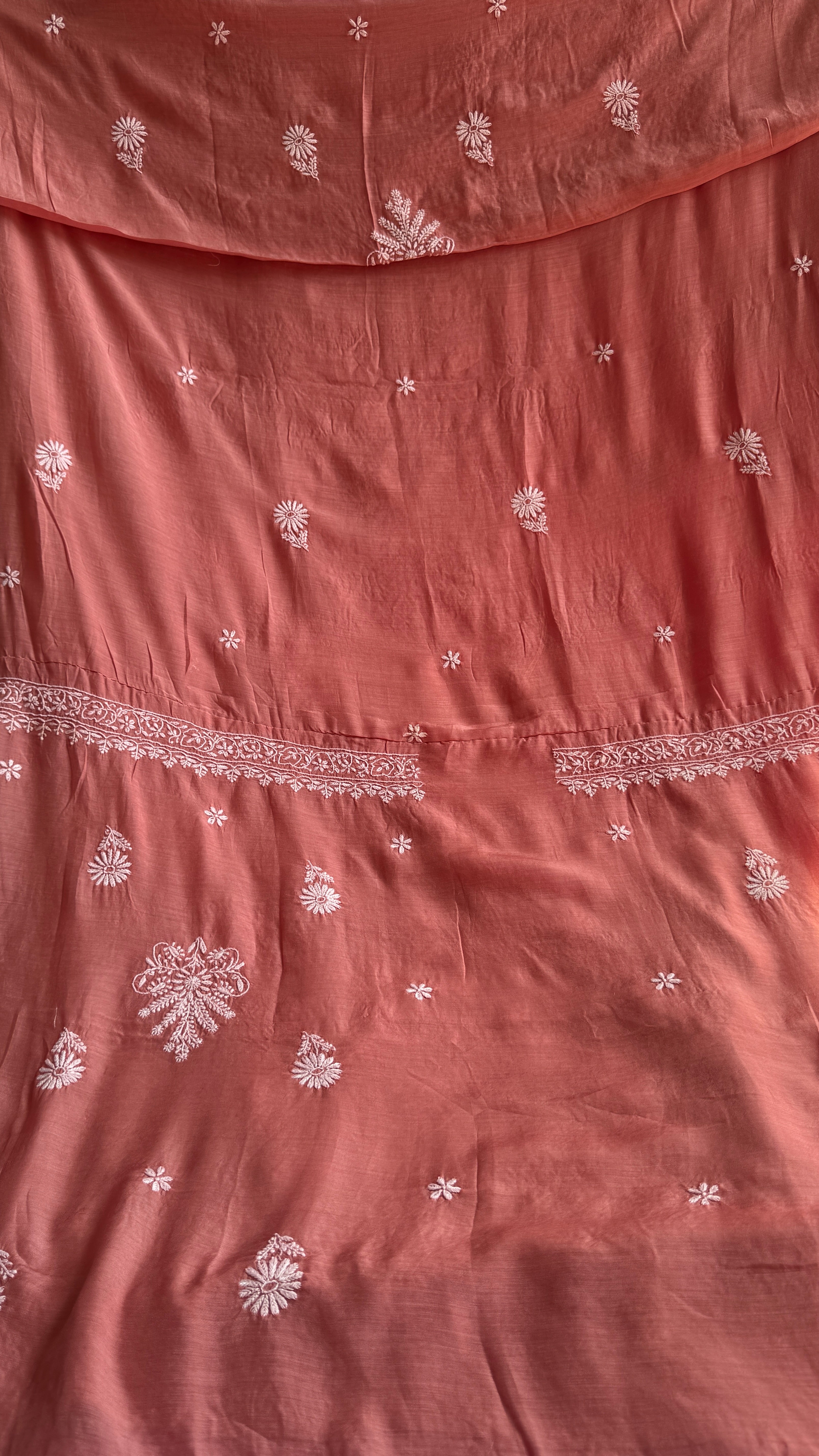 Pure Muslin kurti Length unstitched - Rosewood