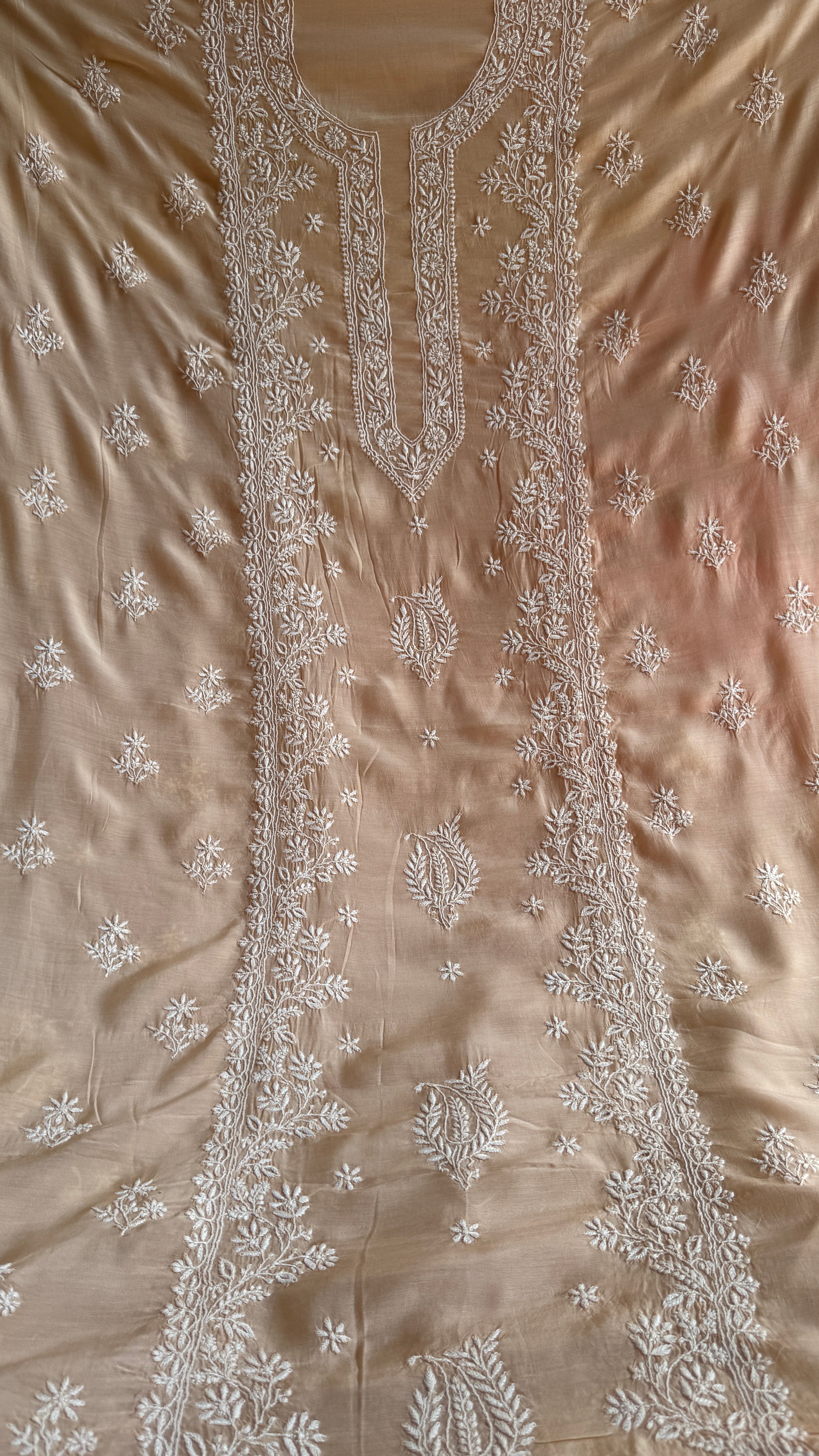 Pure Muslin kurti Length unstitched - Beige