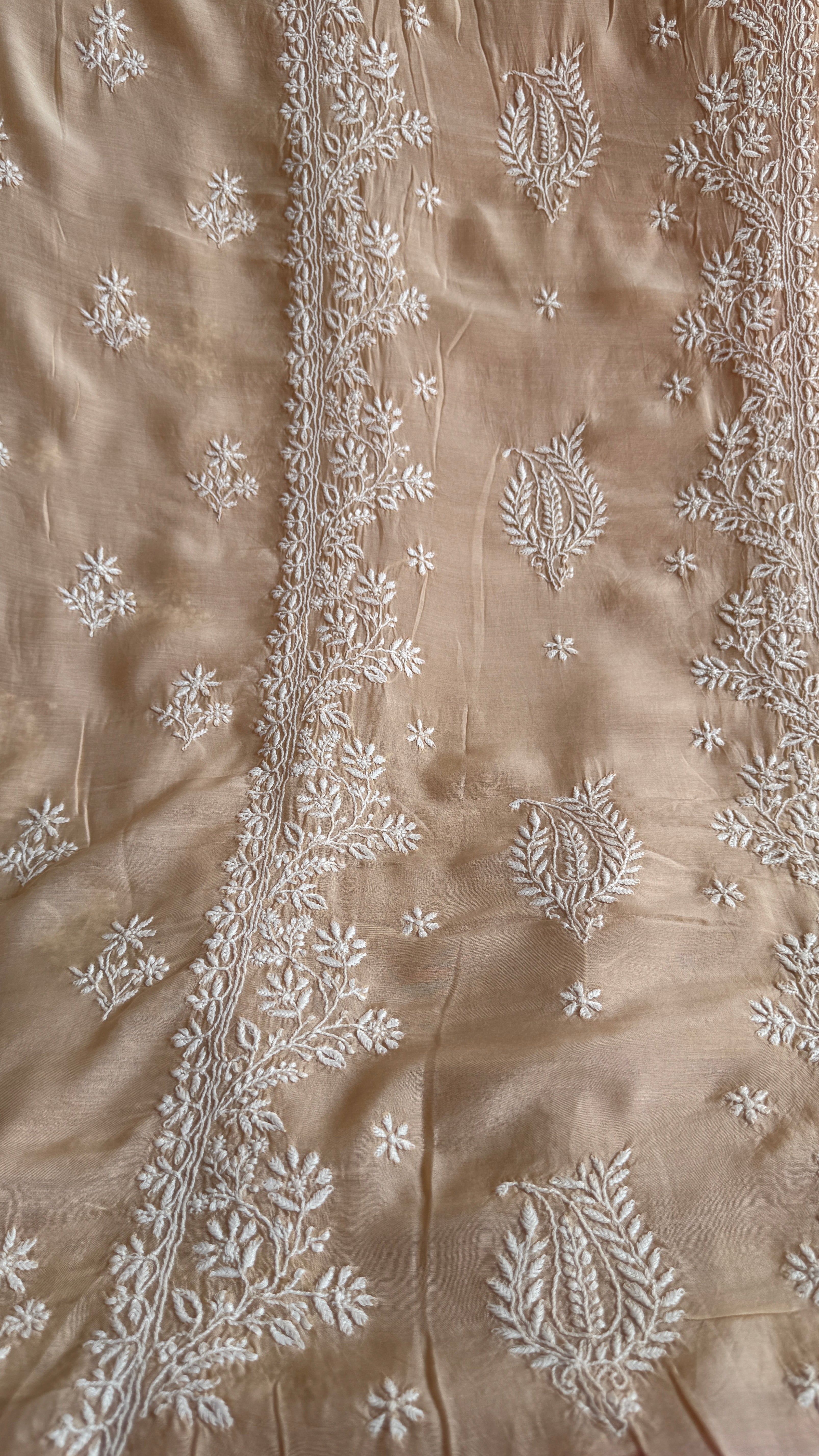 Pure Muslin kurti Length unstitched - Beige